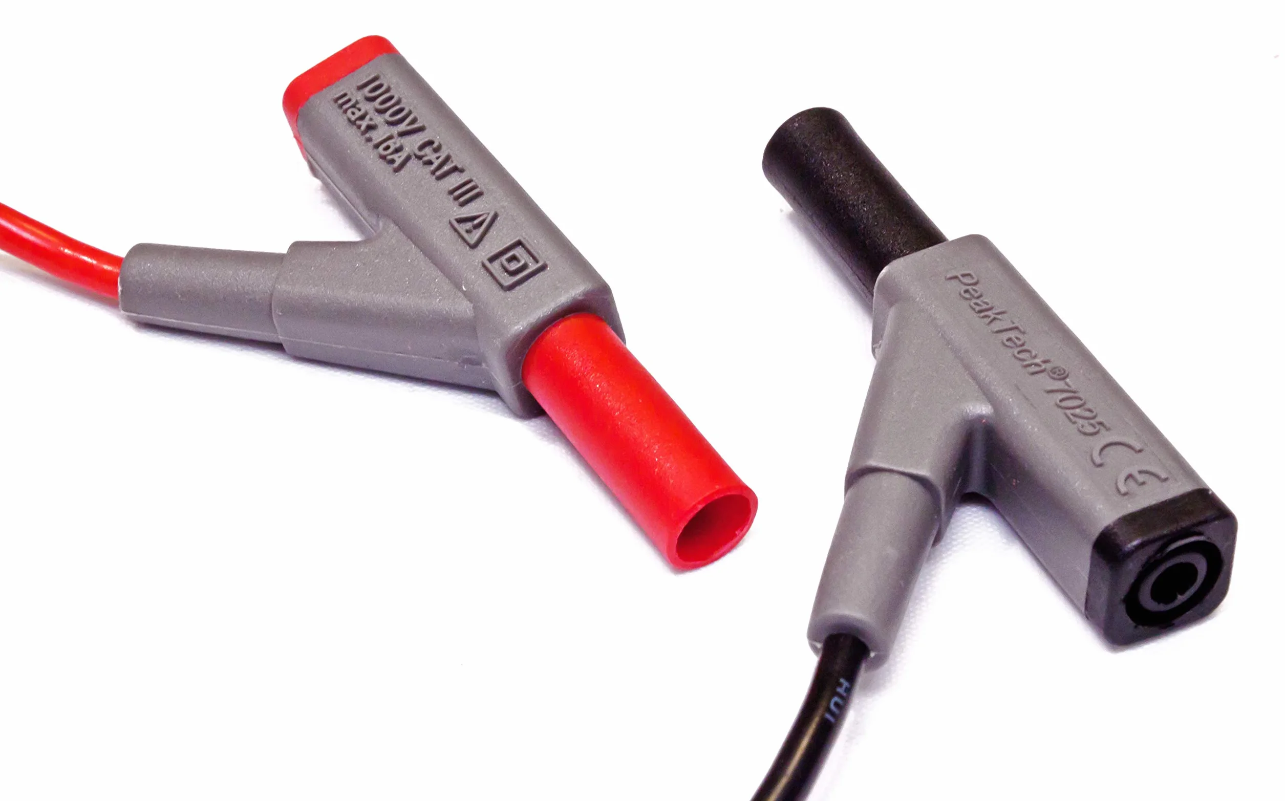 PeakTech P 7025 - Przewody pomiarowe ~ 1000 V / 16 A ~ z bezpiecznymi gniazdami 4mm i złączem