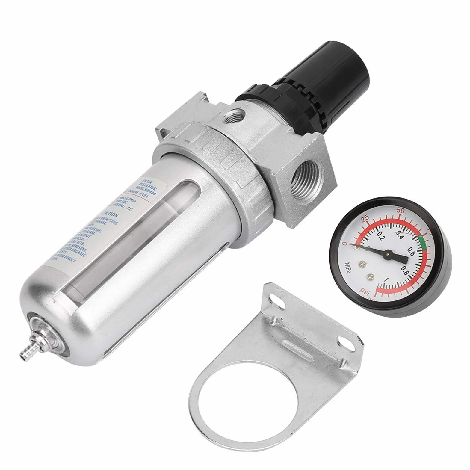 Regulator filtra powietrza BSP 1/2" z pułapką na wodę