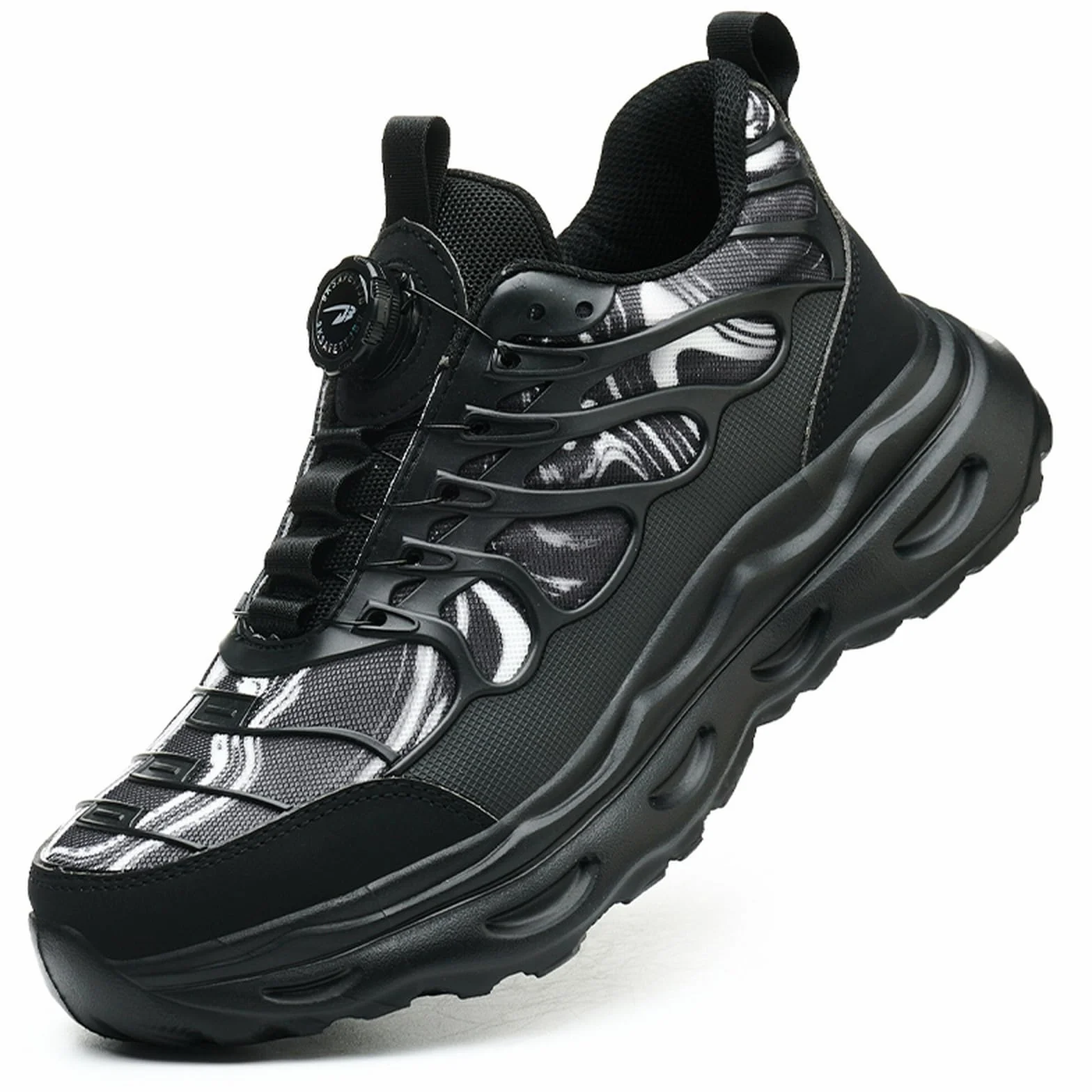 Buty Bezpieczeństwa S3 Obrotowe Zapięcie Antypoślizgowe Ochrona Uderzenia Przebicia Black 36