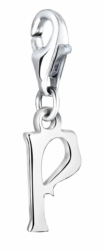 Nenalina Charm litera P zawieszka ze srebra wysokiej próby 925 do wszystkich popularnych zawieszek i bransoletek z zawieszkami 713245-000