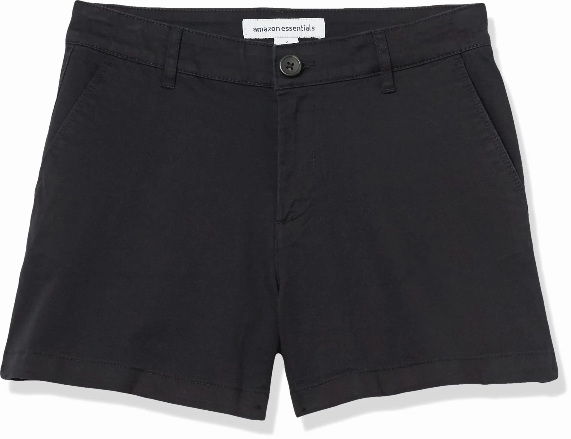 Amazon Essentials Kobiety Średniej wysokości slim fit 3,5 cala wewnętrzna nogawka khaki krótkie
