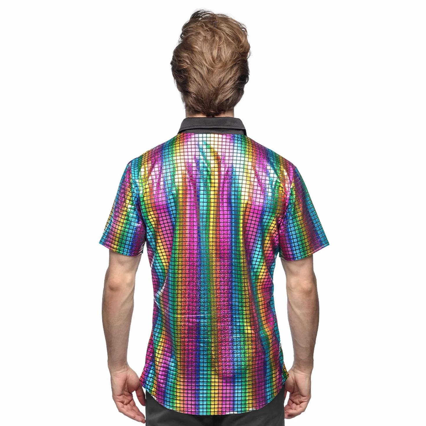 Boland Coloured Disco Diamond Shirt koszula męska z krótkim rękawem imprezowa