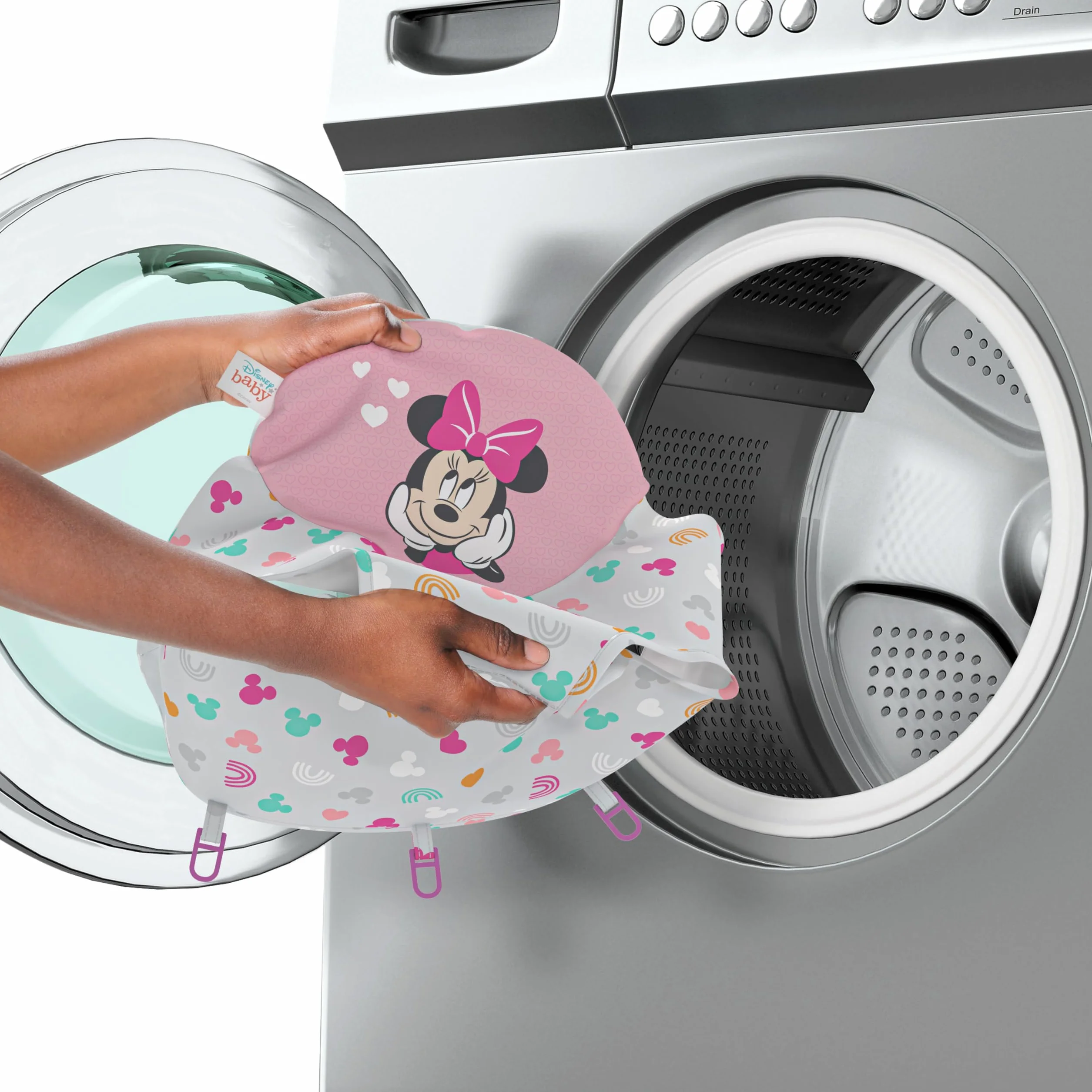 Bright Starts, Disney Baby, Minnie Forever Besties, chodzik i centrum aktywności 2 w 1, oświetlenie i muzyka, regulowana wysokość, łatwe składanie, od 6 miesięcy