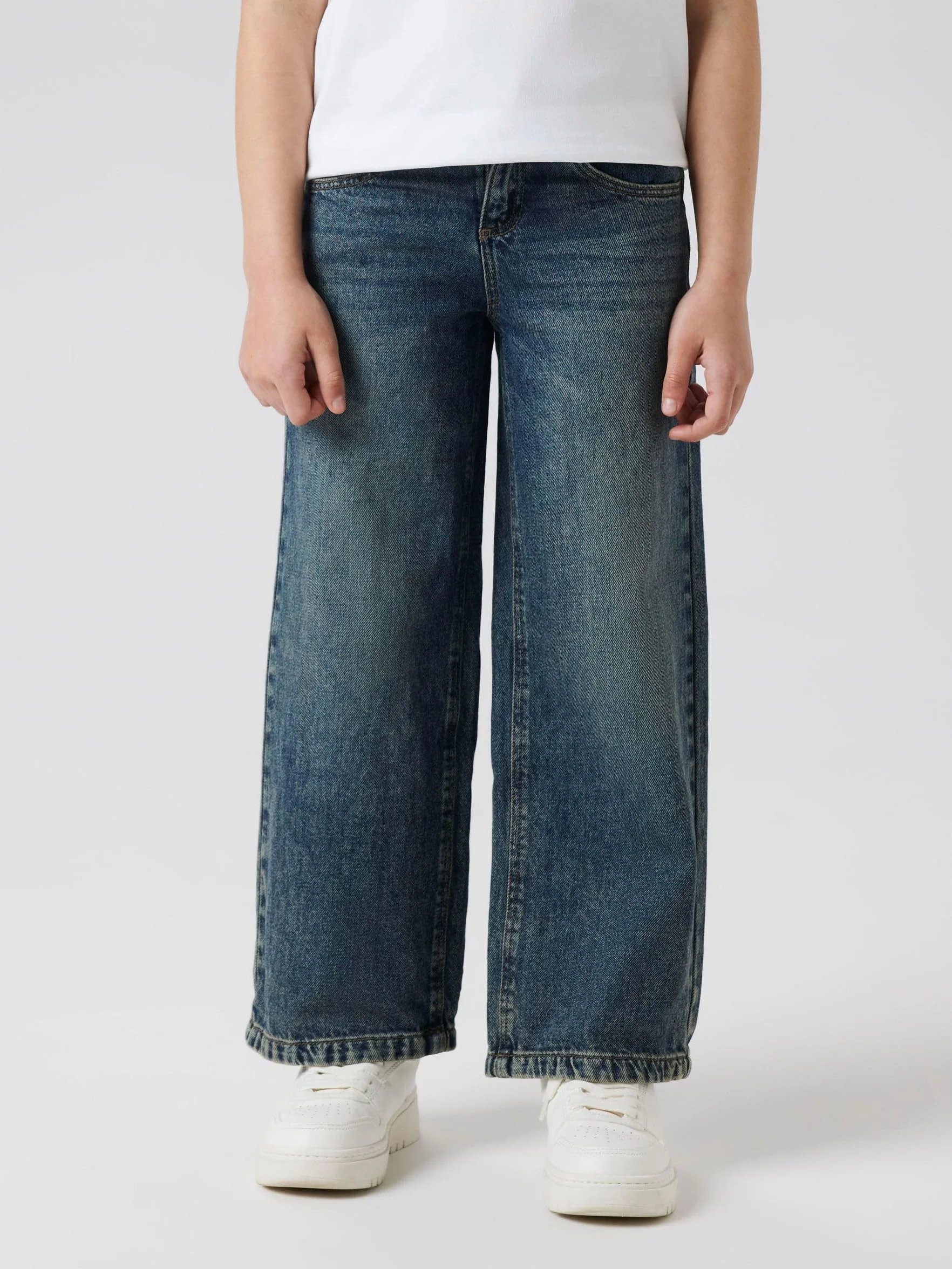 NAME IT Dziewczęce Nkfrose Wide Jeans 5529-Be Noos, Vintage Dark Blue Denim, 176