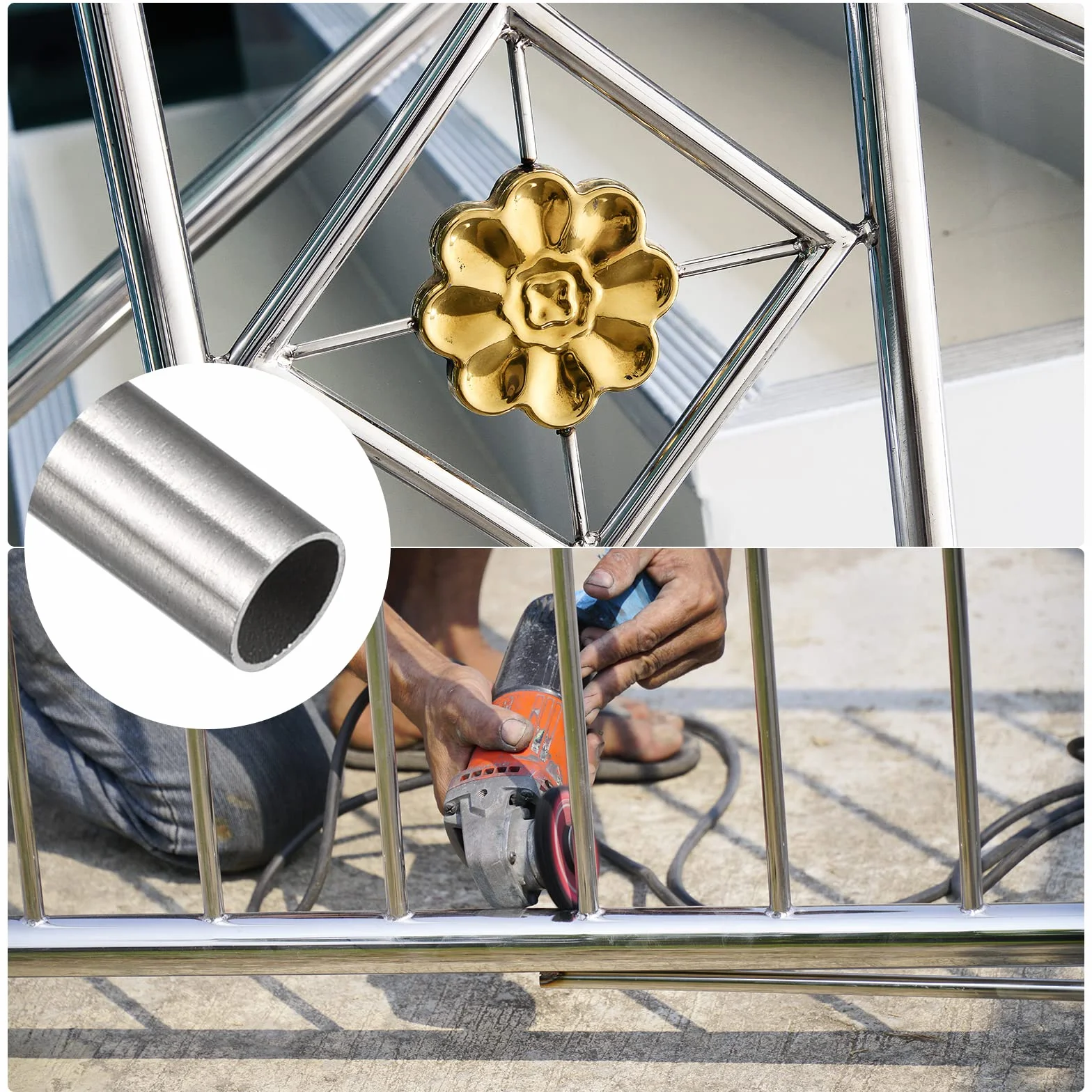 METALLIXITY Rura ze stali nierdzewnej 304 (12 mm AD x 0,5 mm gł. x 300 mm dł.), prosta rura – do tekstyliów domowych, maszyn