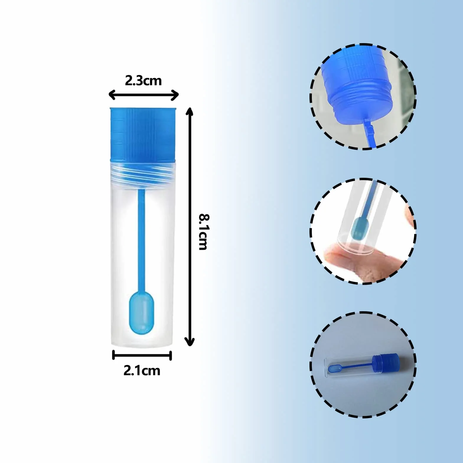 ZoeTekway 20 sztuk probówek do próbek kału 15 ml dla psa i kota z łyżeczką