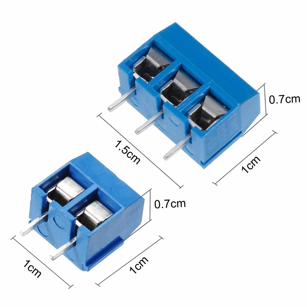 60 . 5 mm Pitch 2 Pin & 3 Pin PCB mocowanie śrubowe zaciski blokowe przyłącze do (50 x 2 pin, 10 x 3 pin)