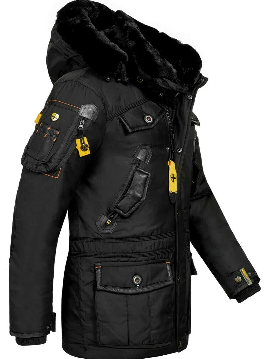 Geographical Norway Ciepła męska kurtka zimowa FVSB Parka Outdoor ACORE Luxus NARCIE