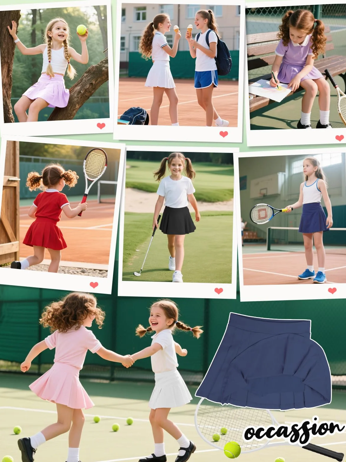 Dziewczęca spódnica tenisowa dla dzieci plisowana spódnica tenisowa z szortami kieszeniami maluch sportowa spódnica golfowa 4-15 lat