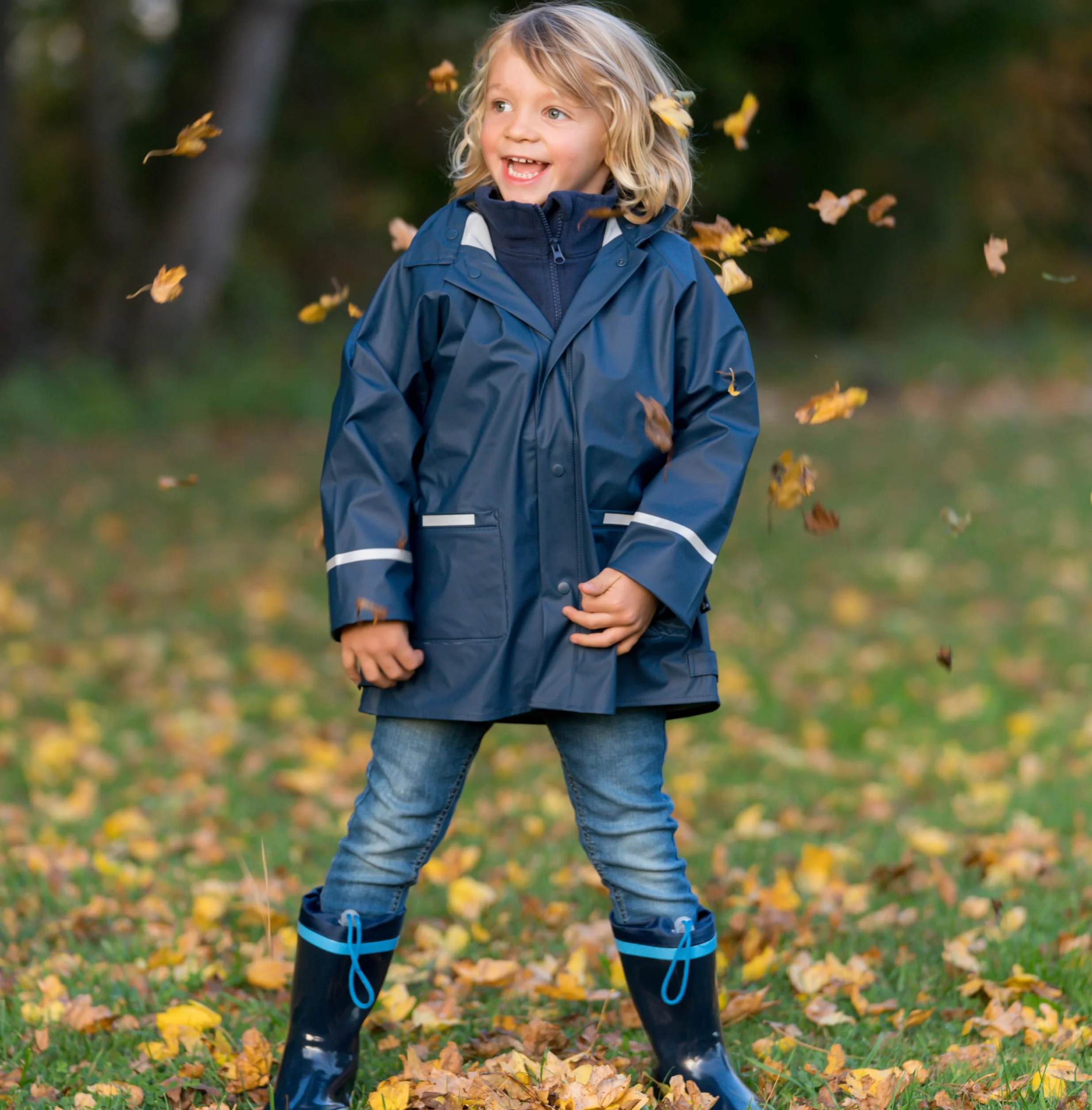 Playshoes Uniseks - Dzieci Basic Kurtka Przeciwdeszczowa, Granatowy, 98 cm