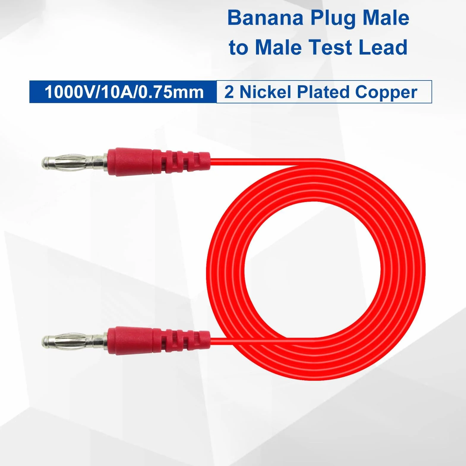 5 Sztuk Multimetr Przewód Testowy Przewód Bananowy Przewody Sondy P1043 4mm Kolorowe Plastikowe Wtyk Bananowy Linia Testowa z Męskiego na Męskie Formowana Wtryskowo Izolacja Chroń dla Multimetru