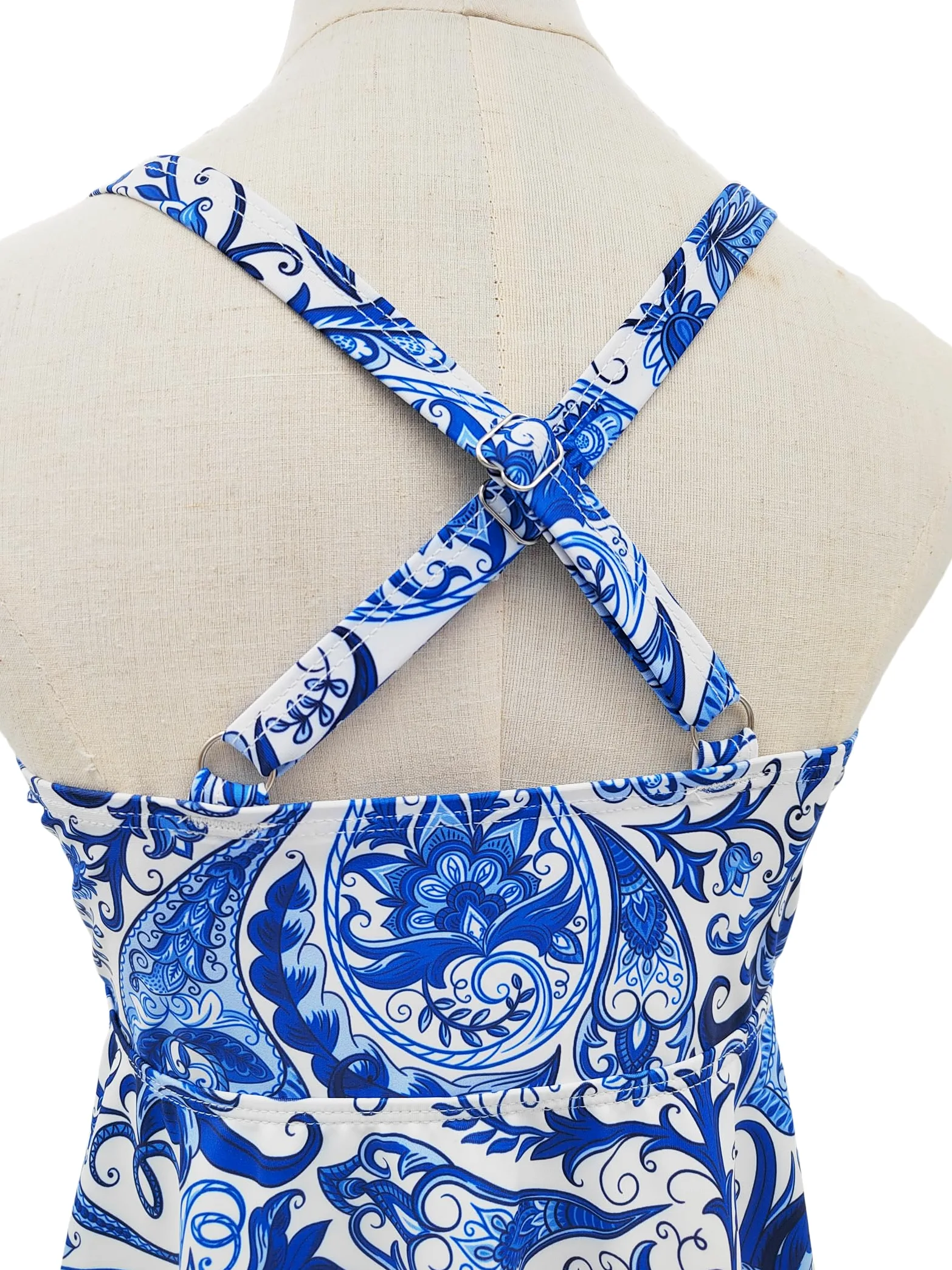 Damskie 2-częściowe zestawy tankini Twist Front Tankini Top z szortami kontrola brzucha stroje kąpielowe kwiatowy strój kąpielowy