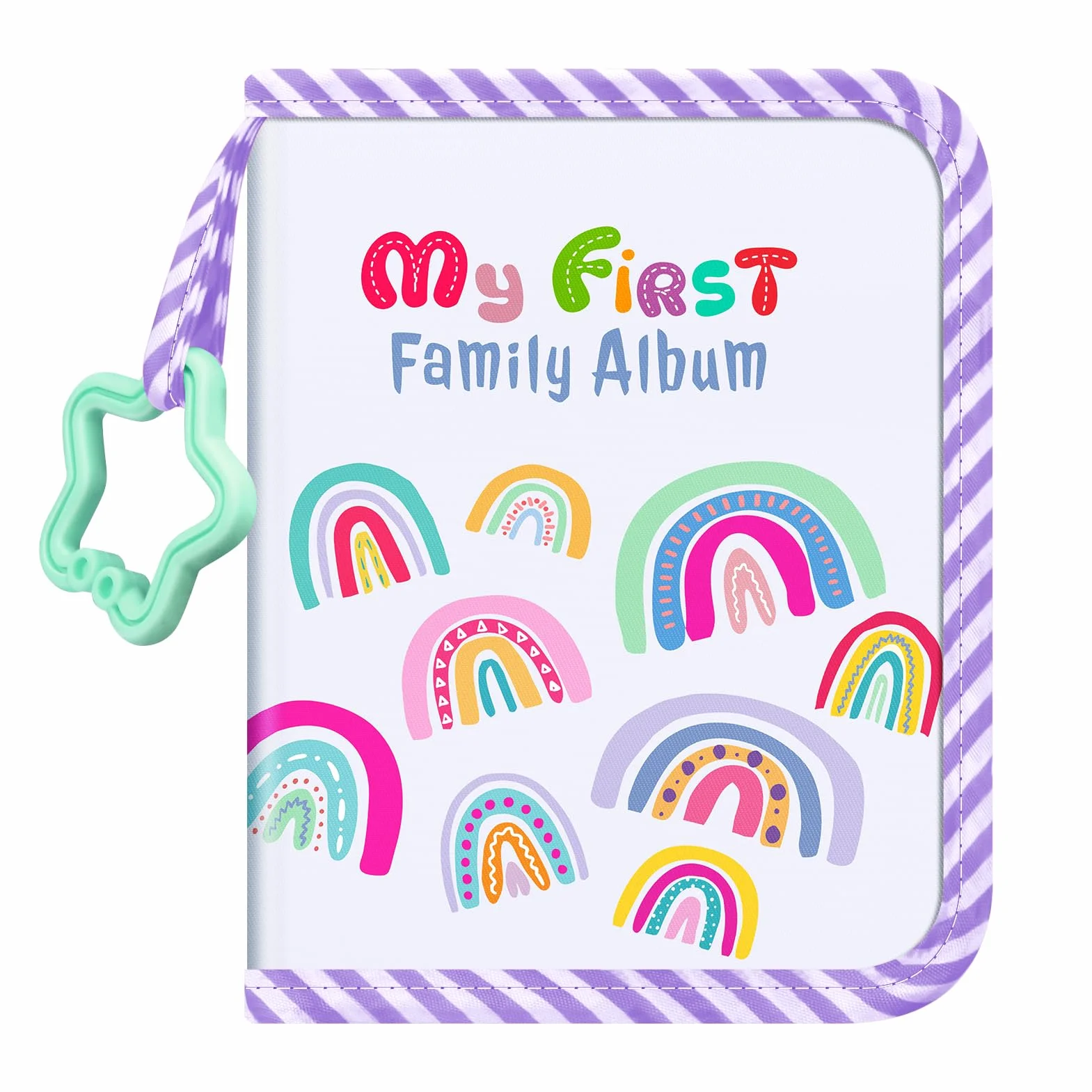 Fintie Album fotograficzny dla niemowląt, 4x6 cali, 18 zdjęć, mój pierwszy album rodzinny, książka, z miękką okładką z materiału i haczykiem, dla noworodków/małych dzieci/dzieci/pamiątki baby shower