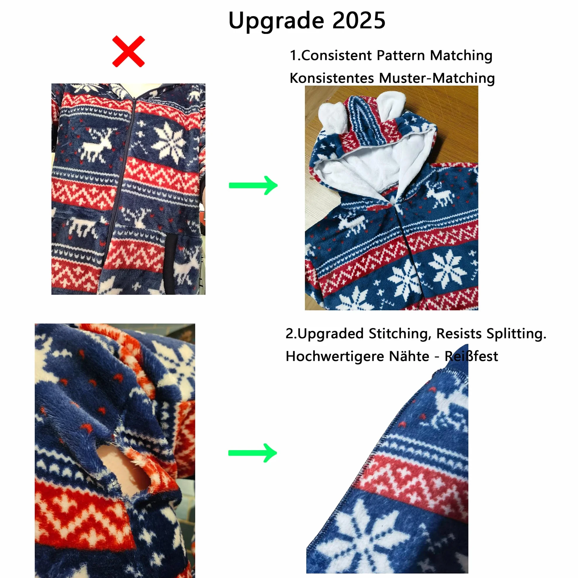 Jumpsuit damska przytulna piżama z kapturem, jednoczęściowa piżama z długim rękawem, z zamkiem błyskawicznym, dla kobiet i dziewcząt