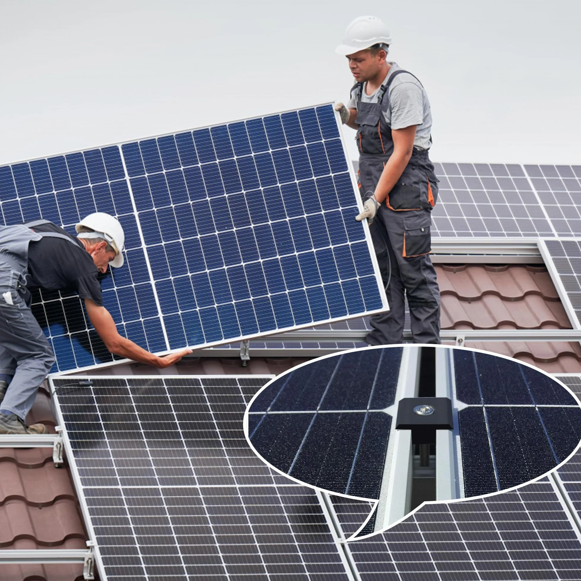 4 sztuki solarnych zacisków końcowych 30 mm, mocowanie modułu solarnego w kształcie litery T, uchwyt aluminiowy, zacisk końcowy, panel słoneczny, regulowany do oprawionych paneli PV 30-35