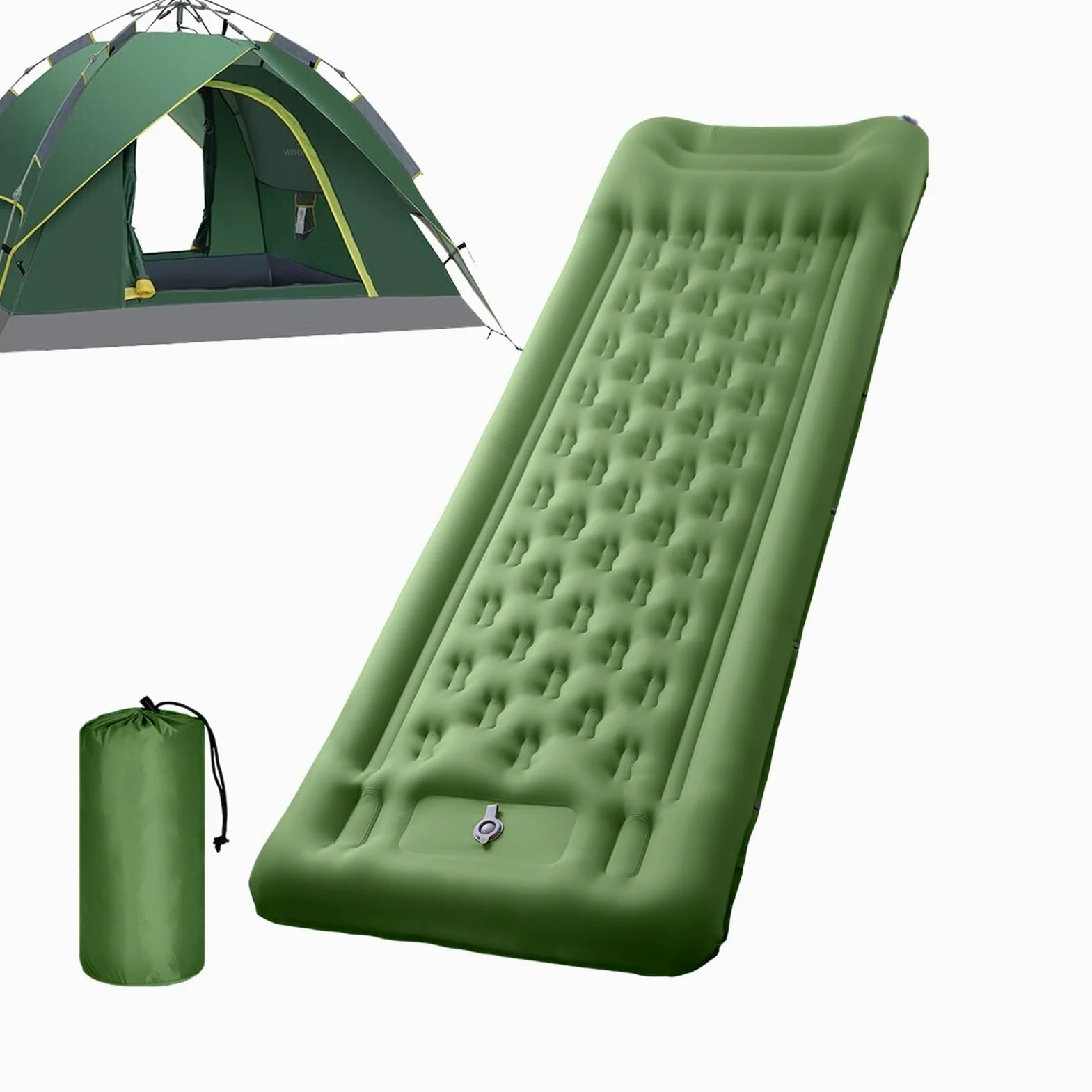 Materac Turystyczny Do Spania Na Camping 11 Cm Materac Nadmuchiwany | Mata Campingowa z Wbudowaną Pompą Nożną Dla Dorosłych Na Wędrówki I Podróże