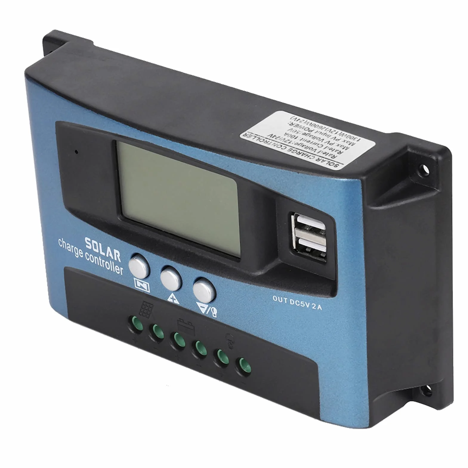 Kontroler ładowania słonecznego, MPPT 40/50/60/100A ładowarka solarna regulator ładowania kontroler panelu podwójny wyświetlacz LCD USB 12 V 24 V do paneli słonecznych (50A)
