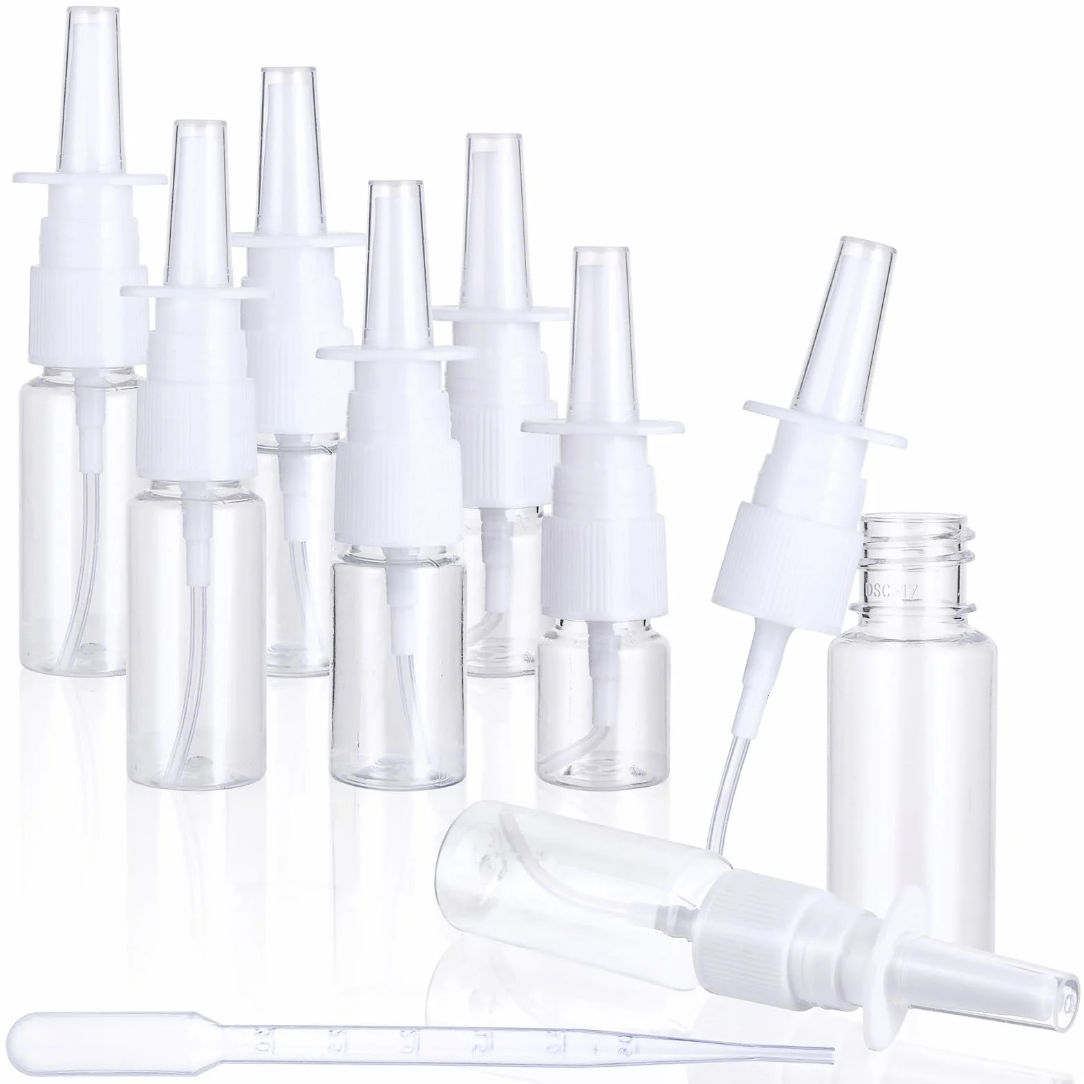 Giantree 6 pustych butelek z aerozolem do nosa, 5 ml, 10 ml, 20 ml, z 1 kroplomierzem, pusta butelka do nosa