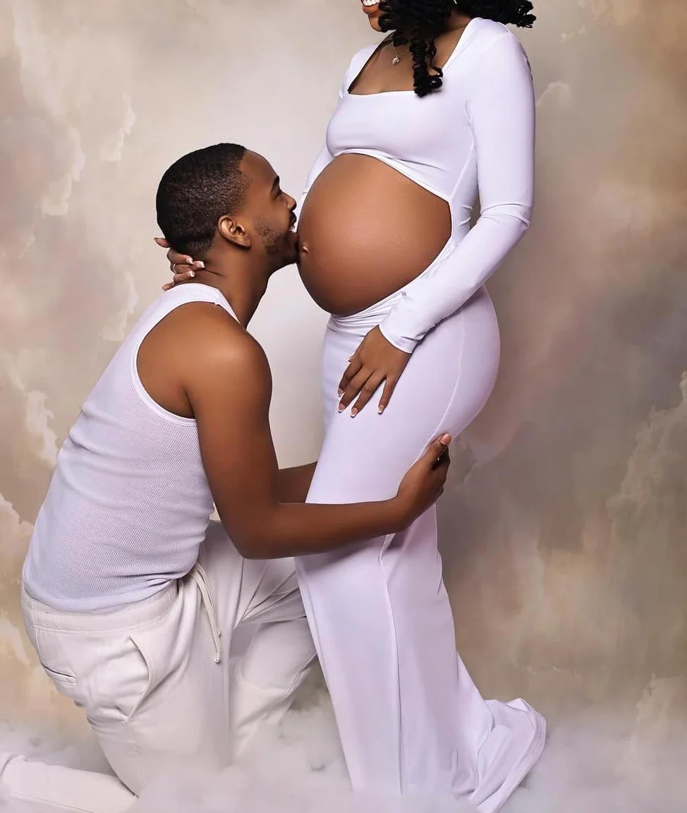 Damska sukienka ciążowa z długim rękawem, rozciągliwa, z mikrofibry na baby shower