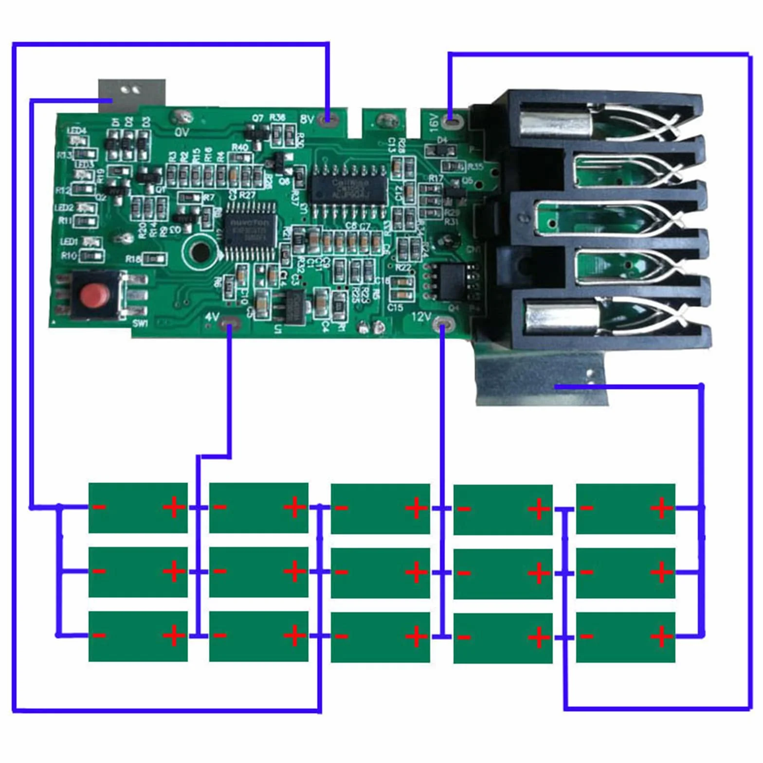 M18 płytka PCB PCB ochrona obwodu obwodu ładowania do Milwaukee 18 V bateria litowo-jonowa naprawa części akcesoria