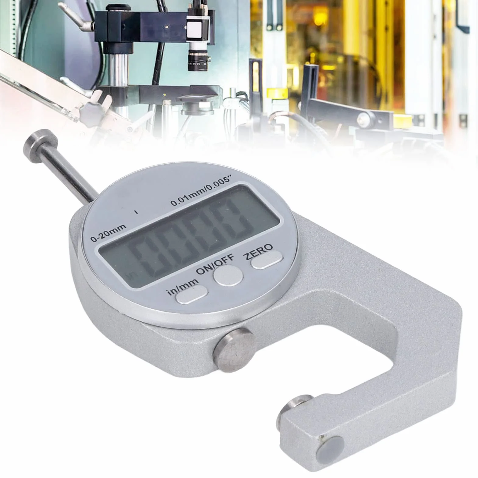GrubośCiomierz Cyfrowy, GrubośCiomierz do Metalu Elektroniczny Suwmiarka GrubośCiomierza Zakres 0-20mm z Cyfrowym WyśWietlaczem LCD