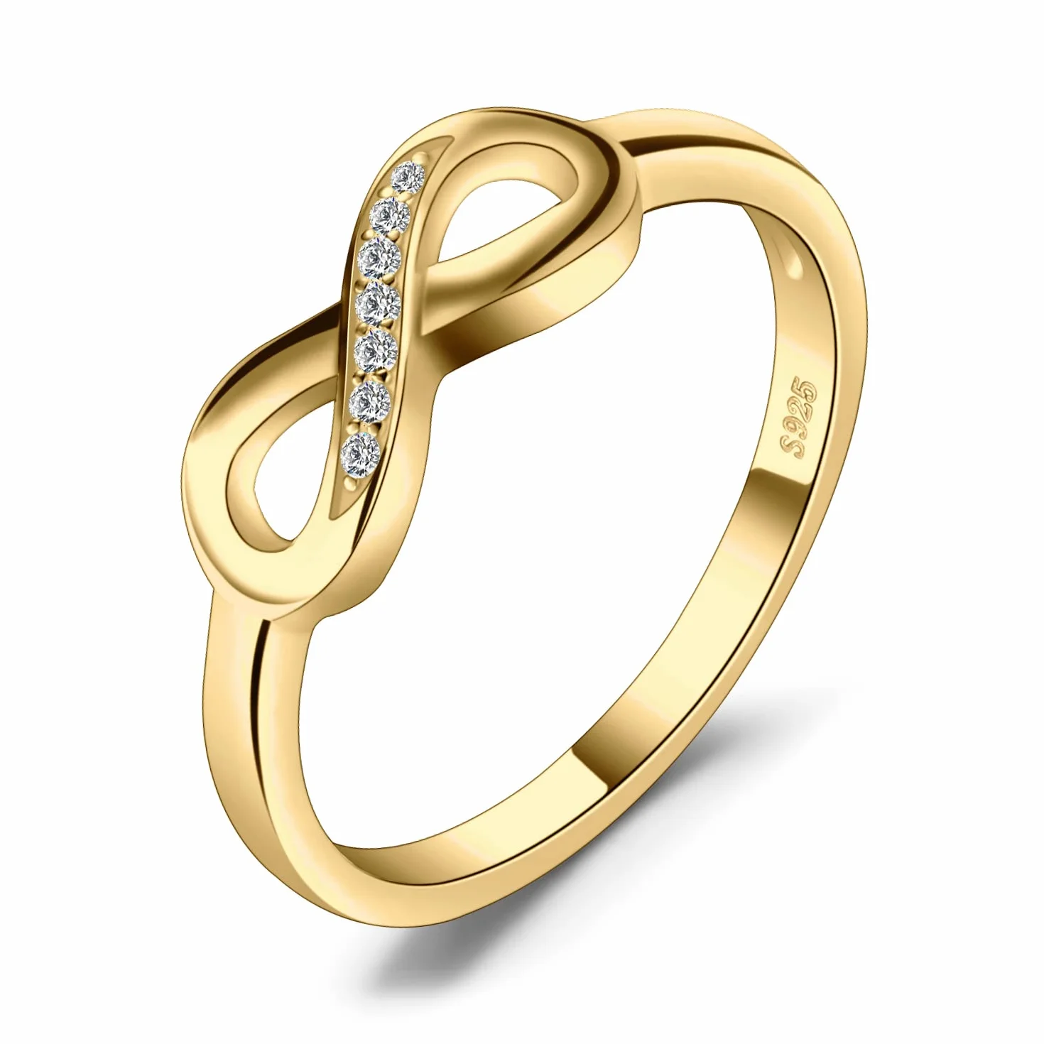 JewelryPalace pierścionek zaręczynowy nieskończoność srebro 925 cyrkonie różowe złoto
