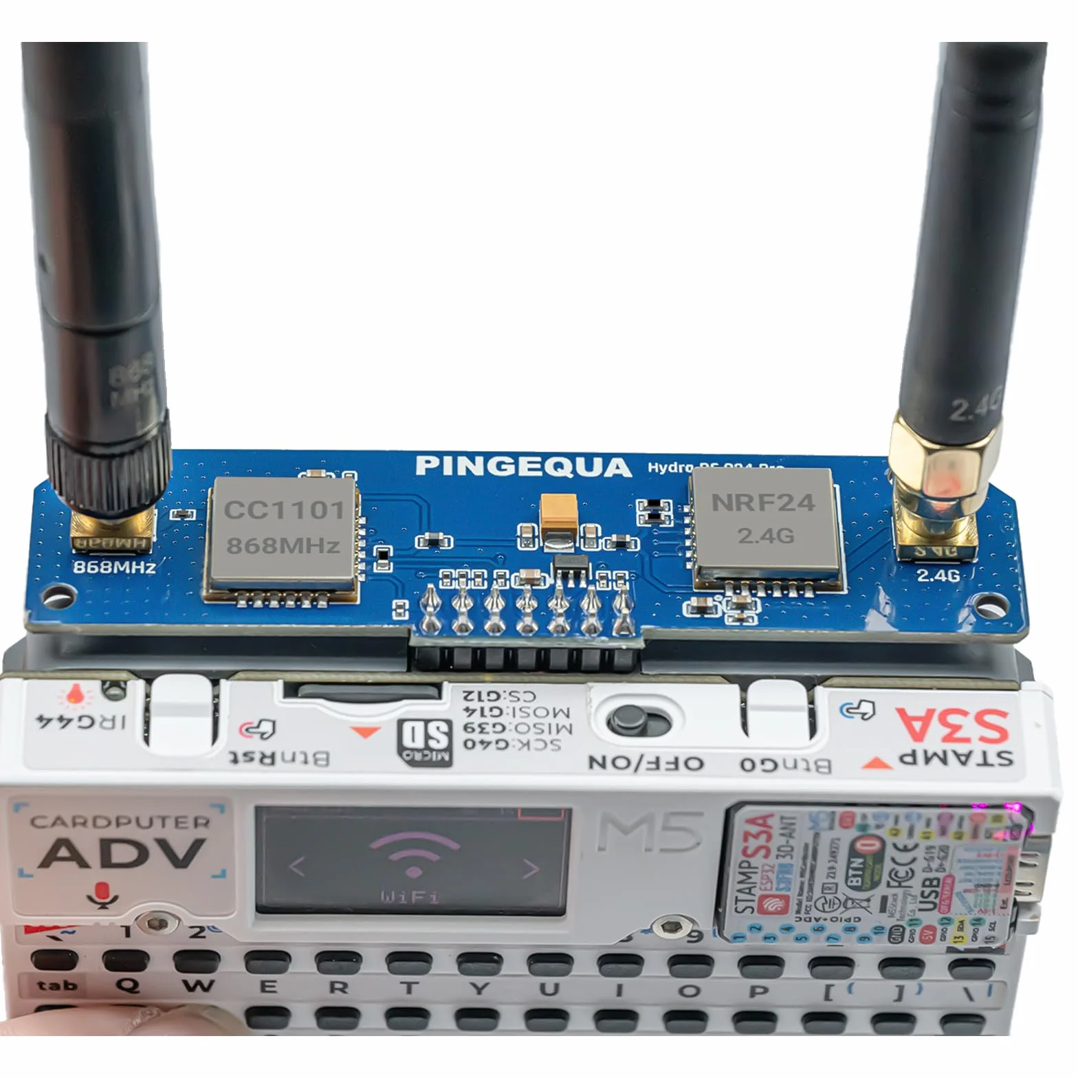 Cardputer ADV Hydra RF 824 Pro Devboard, automatyczne przełączanie 868 MHz CC1101 i 2,4 G NRF24, zoptymalizowana moc i obwód anteny dla zwiększonej stabilności i siły sygnału. Bruce Firmware Ready