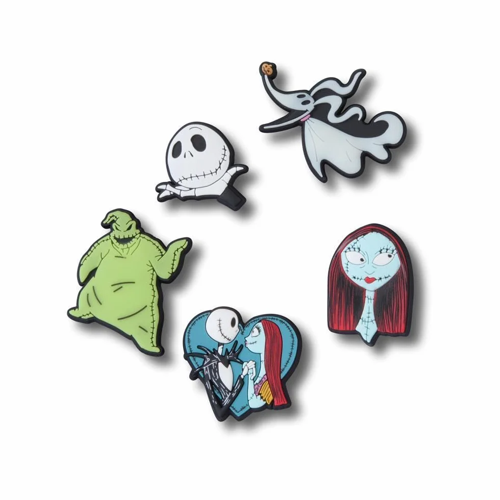 Crocs Unisex Nightmare Before Xmas 5-pak zawieszek do butów, wielokolorowe, jeden rozmiar, wielobarwny, Rozmiar Uniwersalny