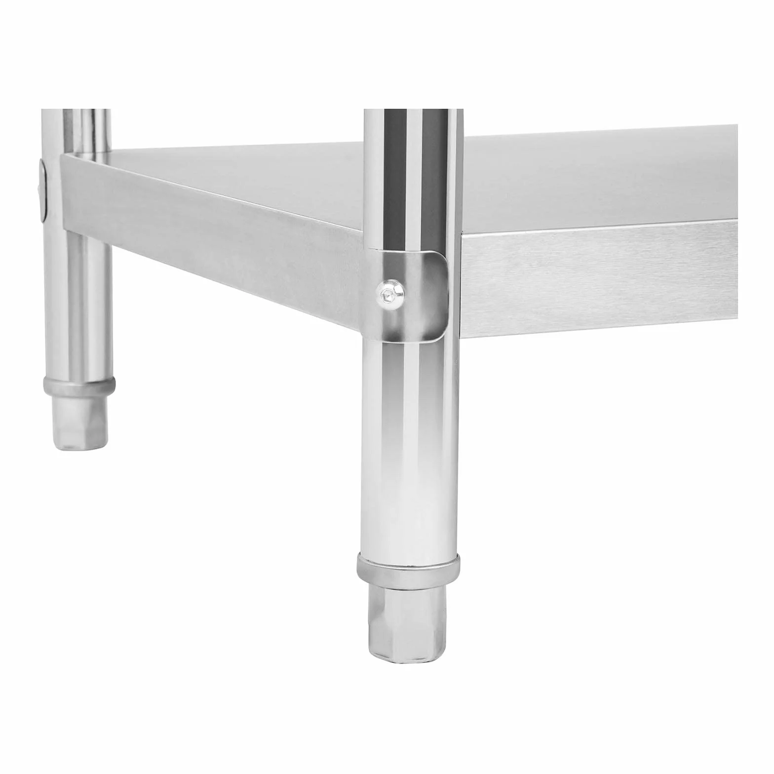 Royal Catering RCAT-100/60-N stół roboczy ze stali nierdzewnej, stół kuchenny, stół ze stali nierdzewnej, 100 x 60 cm, z regulacją wysokości, stół grillowy, meble kuchenne