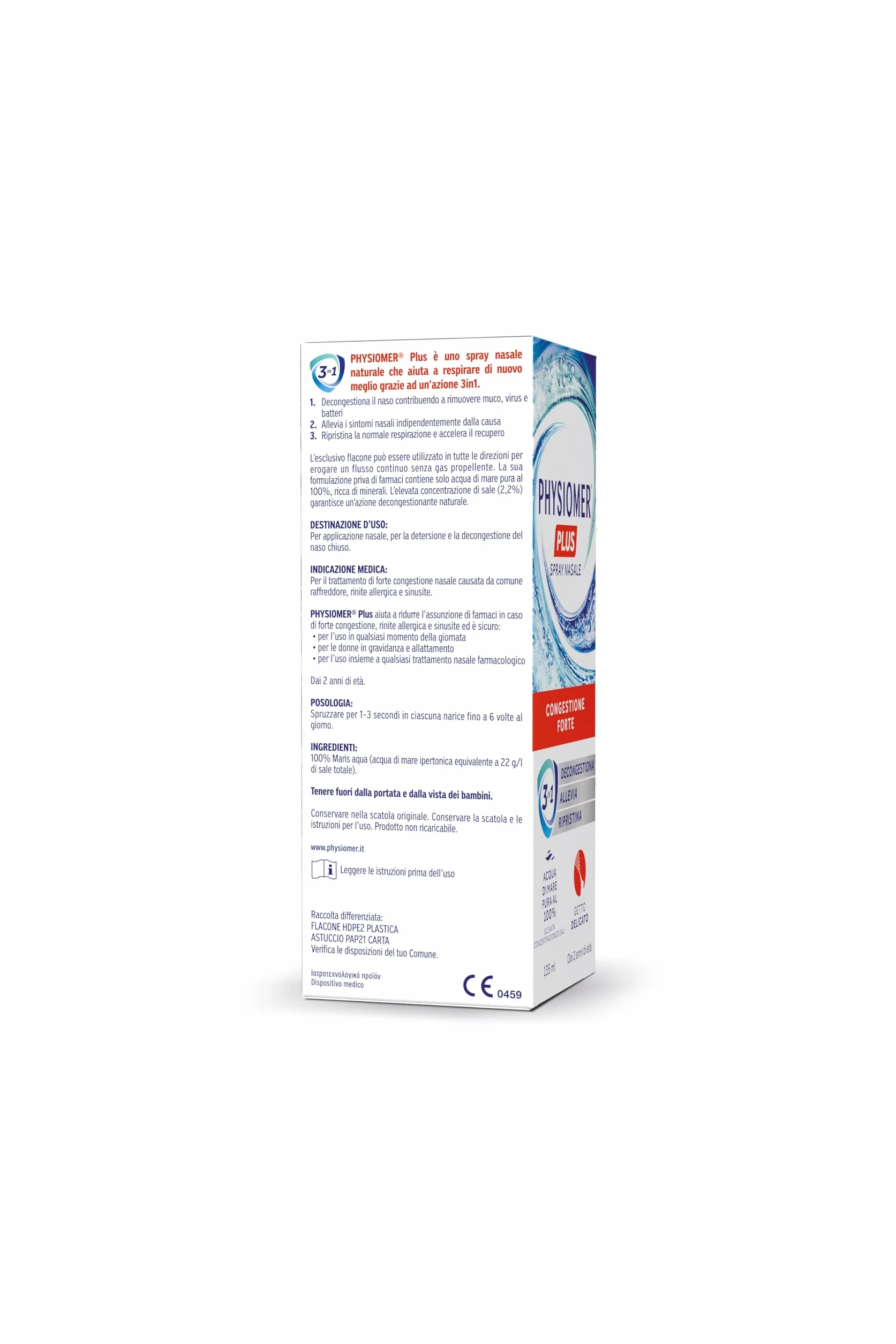 Spray do nosa Physiomer Csr Spray do nosa Ipertonico Confezione Da 135 ml