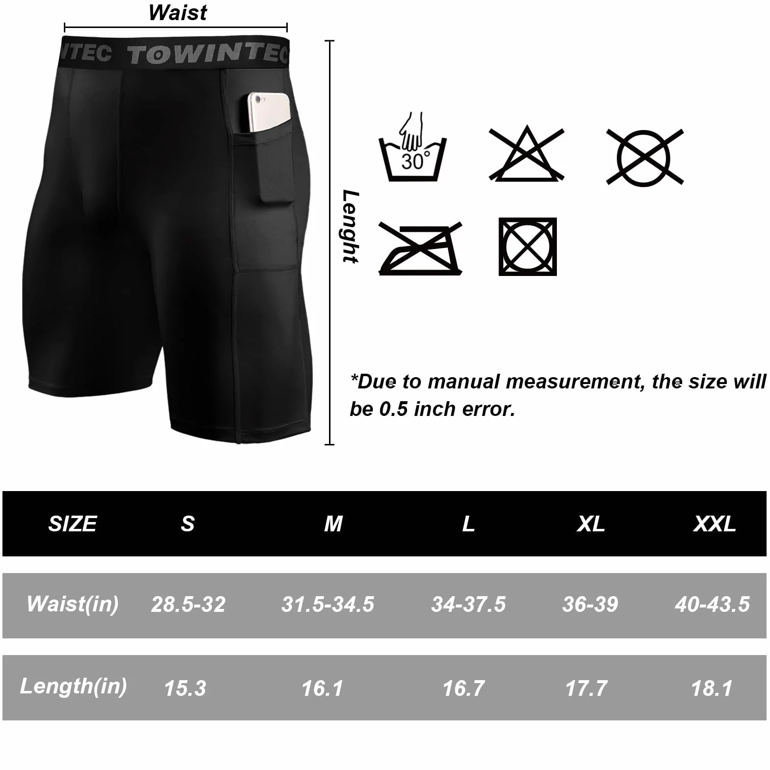 Męskie spodenki kompresyjne z kieszenią sportowe legginsy do biegania spandex warstwa bazowa krótkie
