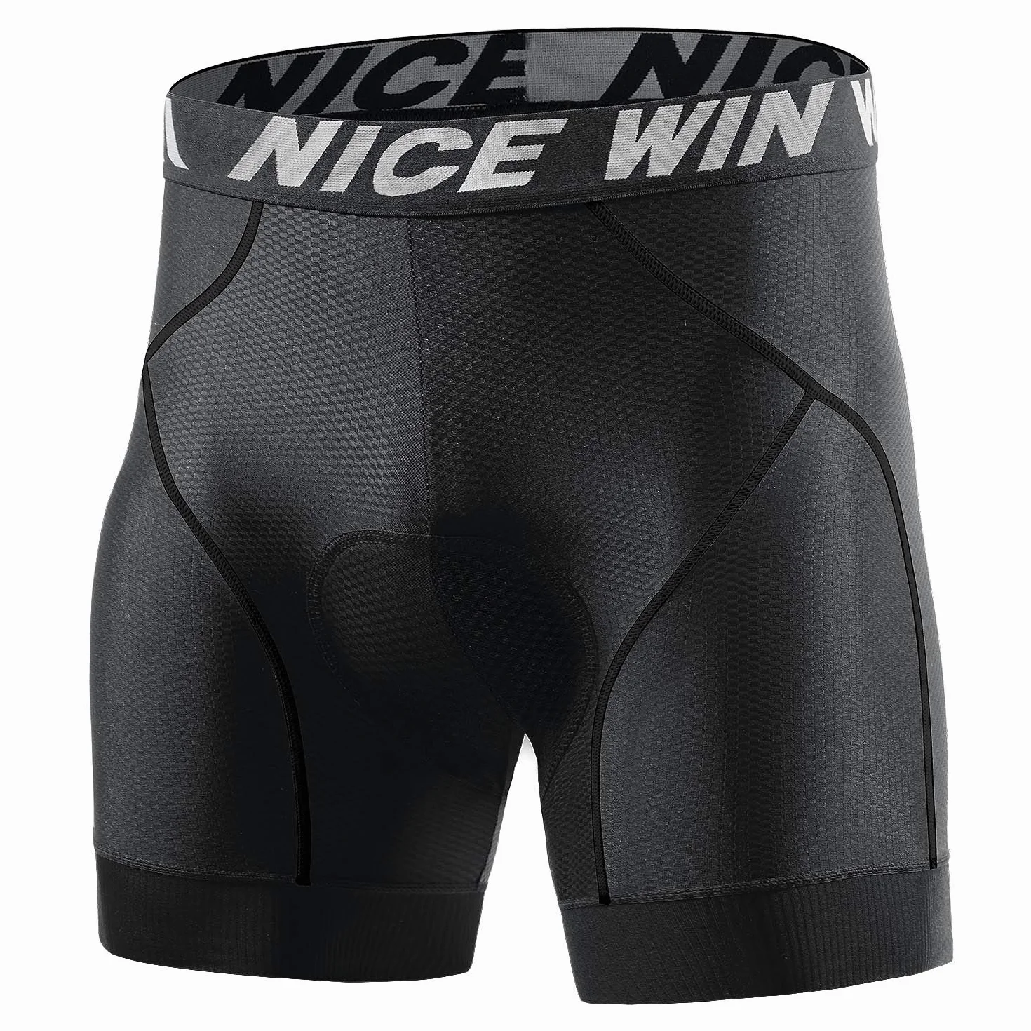NICEWIN Męskie wyściełane spodenki rowerowe 4D antypoślizgowe nogawki bielizna rowerowa szeroki pas jazda na rowerze rower motocykl majtki