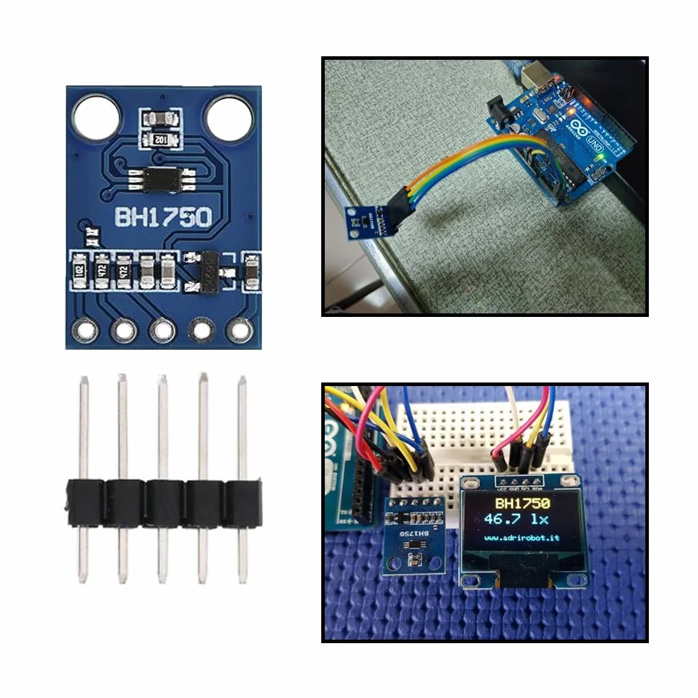 6 szt. GY-302 BH1750 BH1750FVI cyfrowa intensywność światła, czujnik natężenia światła, moduł oświetlenia, 3 V-5 V, zasilanie do AVR Arduino