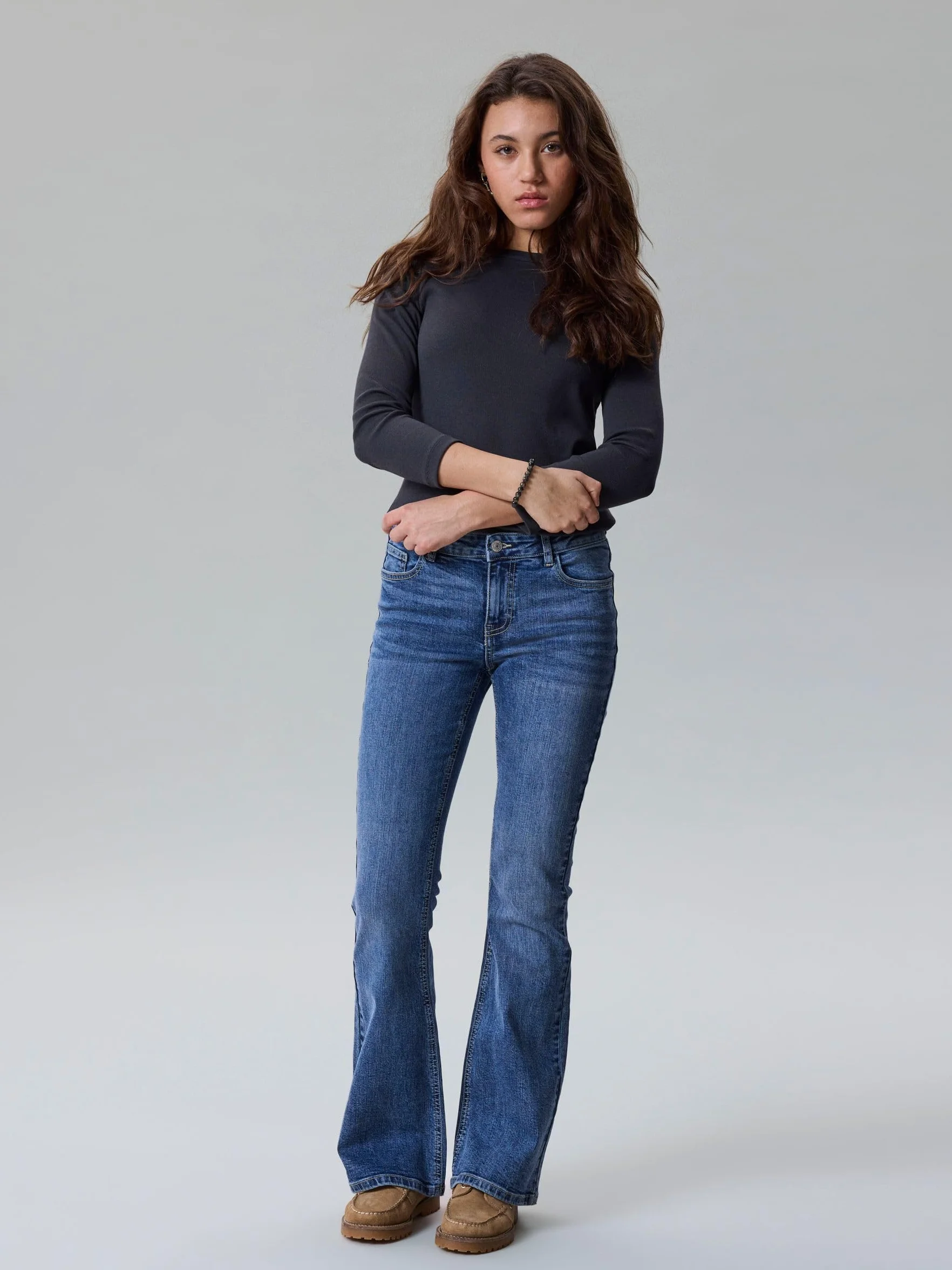 Lmtd Nlfbli Dnm Lw S Flared Pant Noos - Nlfbli Dnm Lw S Flared Pant Noos Kobiety