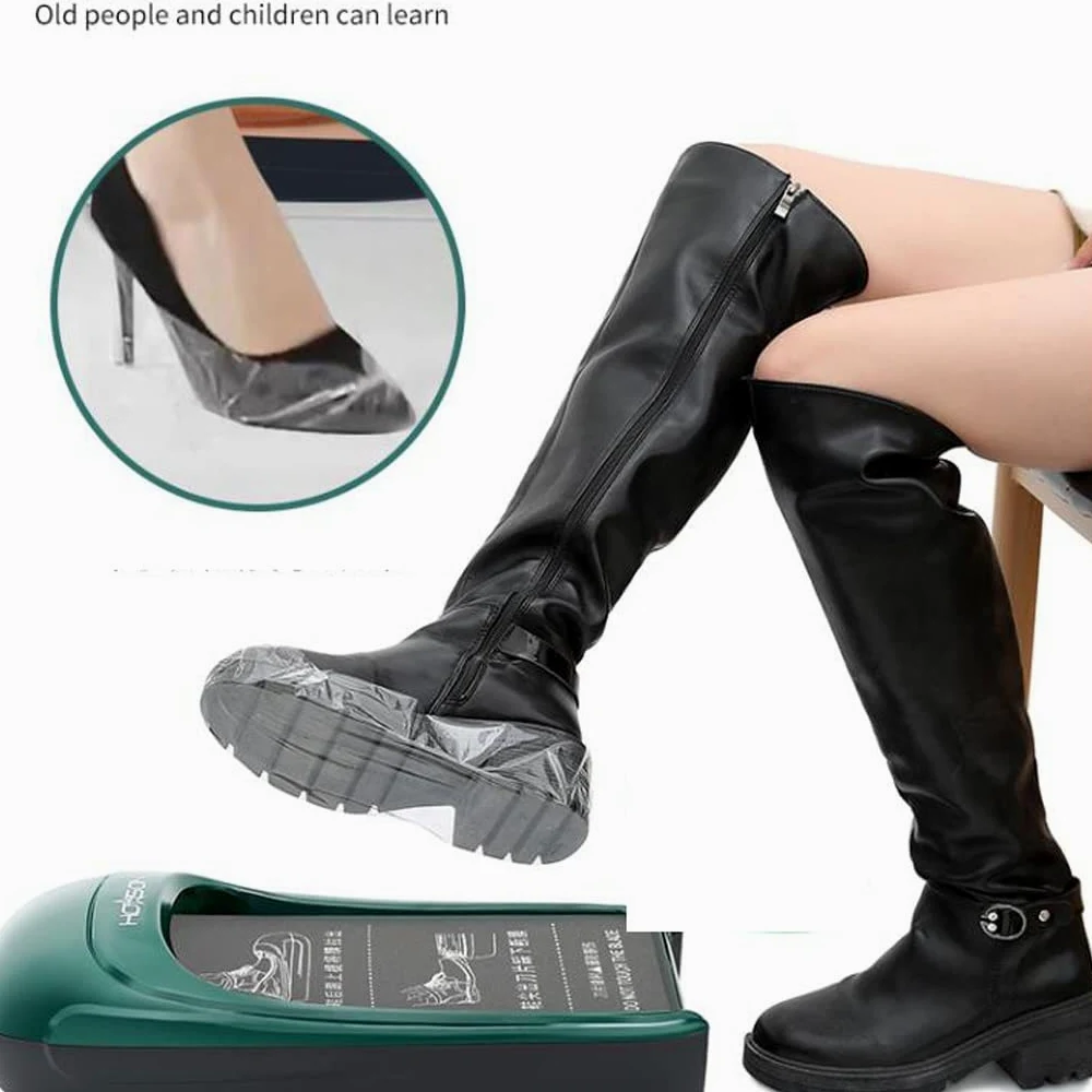 Ochraniacze na buty automatyczne domowe jednorazowe stemplowanie stóp wysokiej klasy maszyna do folii do butów inteligentna elektryczna maszyna do nakładek na stopy (Color : Silver, Size : 2100pcs)