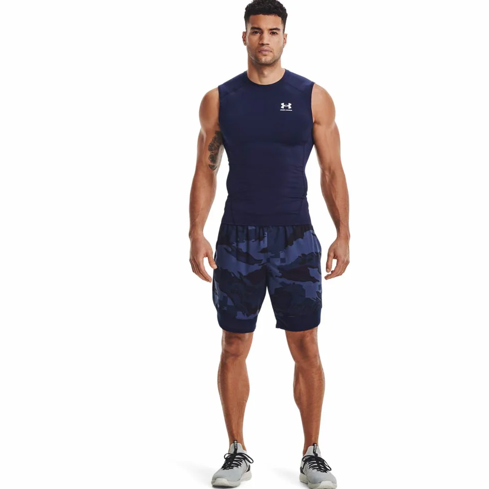 Under Armour Mężczyźni Heatgear Armour Comp Sl 1361522 Bezrękawnik, Granatowy/Biały, L