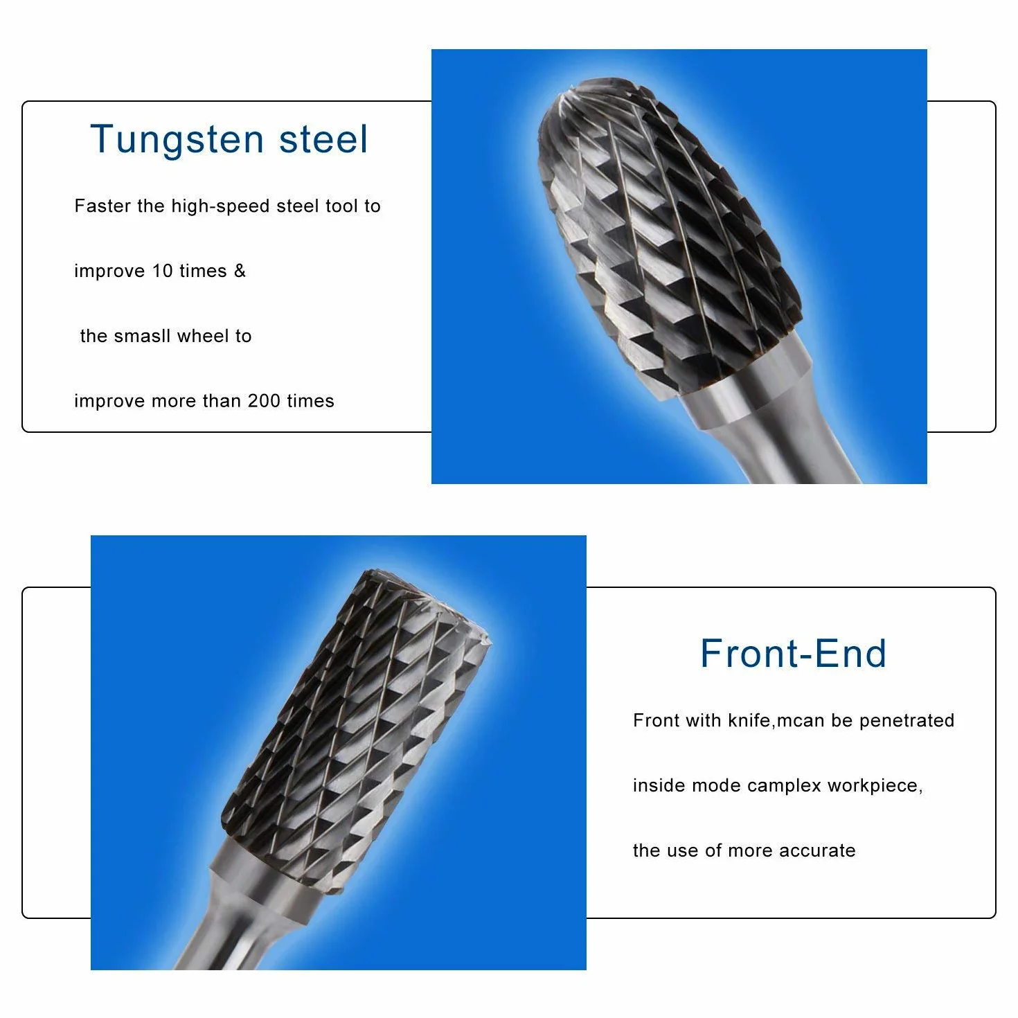 Wiertarka 5stk – Frez Metal Ołówki Zestaw Wiertarka Bit diamentowe frezy Rotary Plik Wolfram Stal Narzędzia Obrotowy Burr(6 x 10mm).