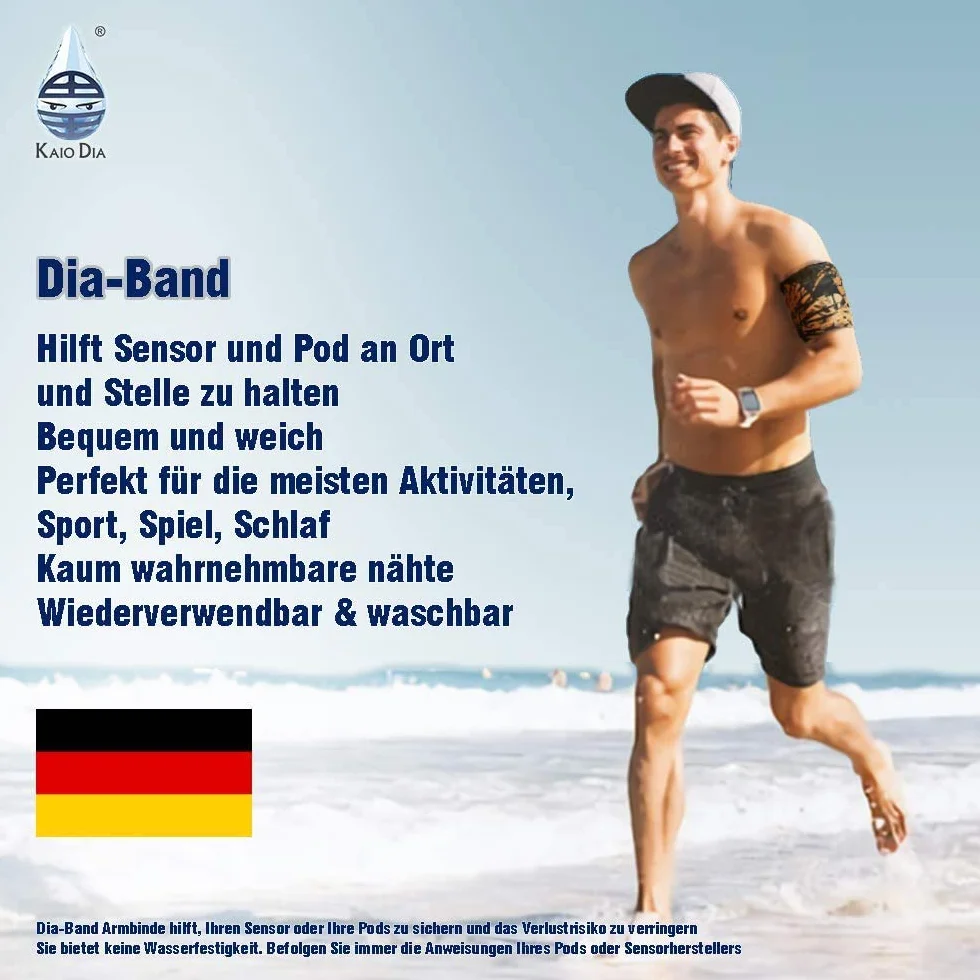 Dia-Band, mankiet ochronny do sensora glukozy Freestyle Libre, Medtronic, Dexcom lub Omnipod - Wygodna i wielokrotnego użytku opaska dla diabetyków. (S (25-28 cm))