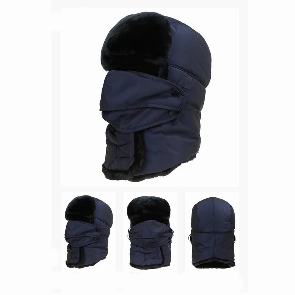 Czapka zimowa męska Lei Feng Hat Neck Czapka zewnętrzna Ciepła damska czapka bawełniana Zagęszczona czapka zimna (kolor: D, rozmiar: jeden rozmiar)