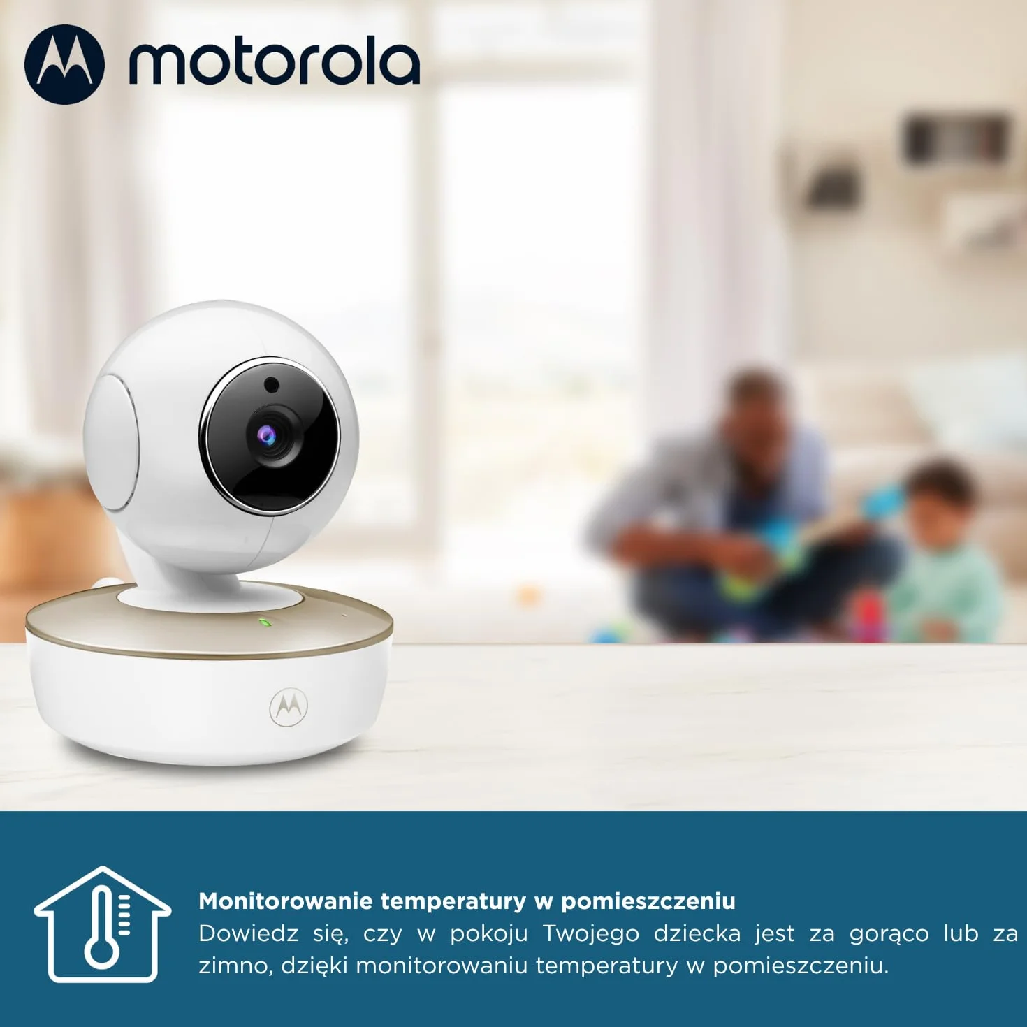 Motorola Nursery VM50G dla niemowląt z kamerą, 5-calowym kolorowym ekranem, funkcją widzenia w nocy, zoomem cyfrowym, dwukierunkową rozmową, czujnikiem temperatury