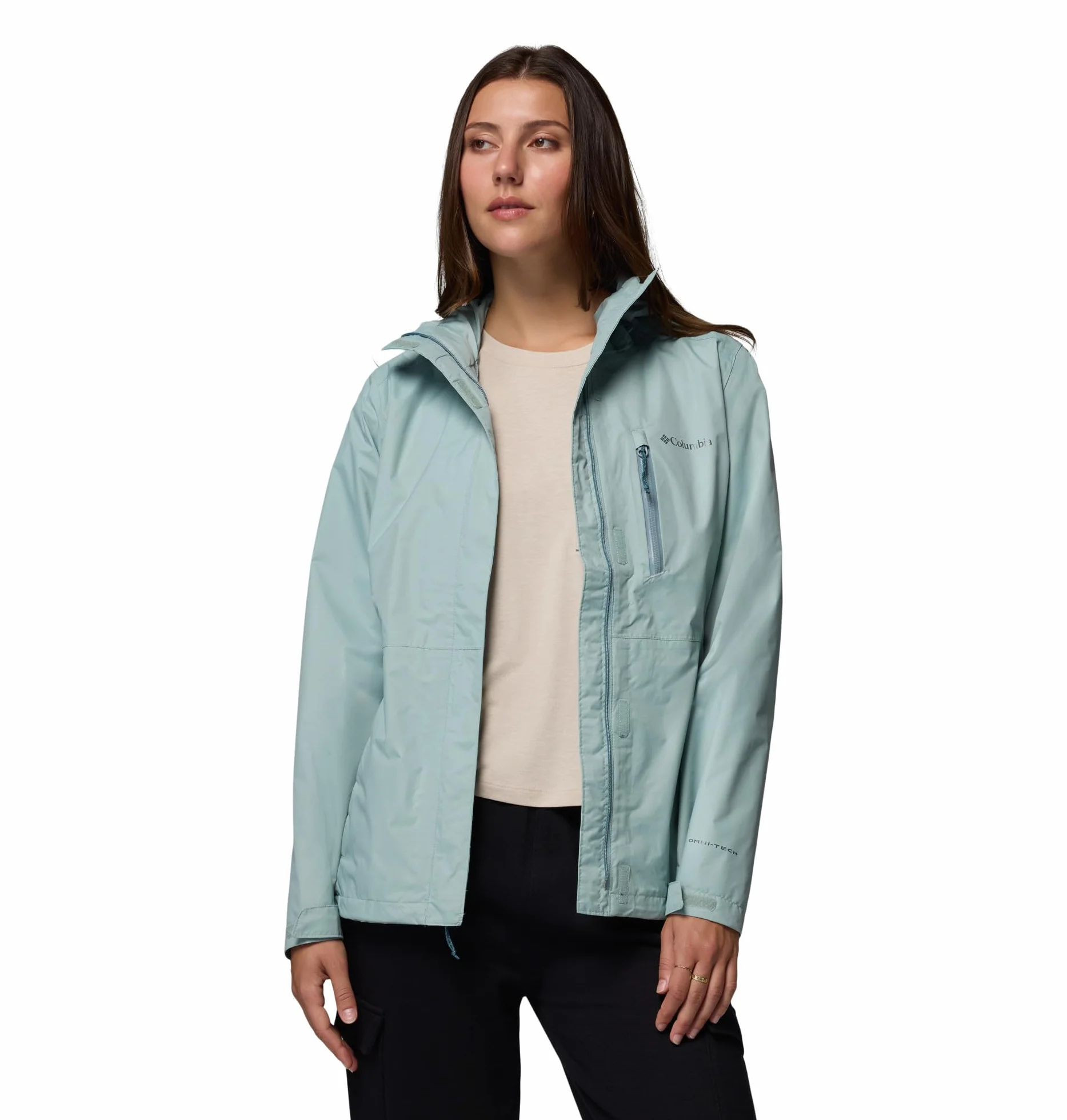 Columbia Damska kurtka Pouring Adventure 3, wodoodporna, niebieska, L