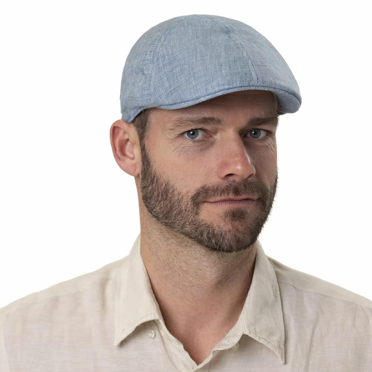 Stetson Texas Just Linen płaska czapka damska/męska – ze 100% lnu – Made in The EU – z podszewką z bawełny – sześcioczęściowa czapka z daszkiem z metalowym emblematem – wiosna/lato