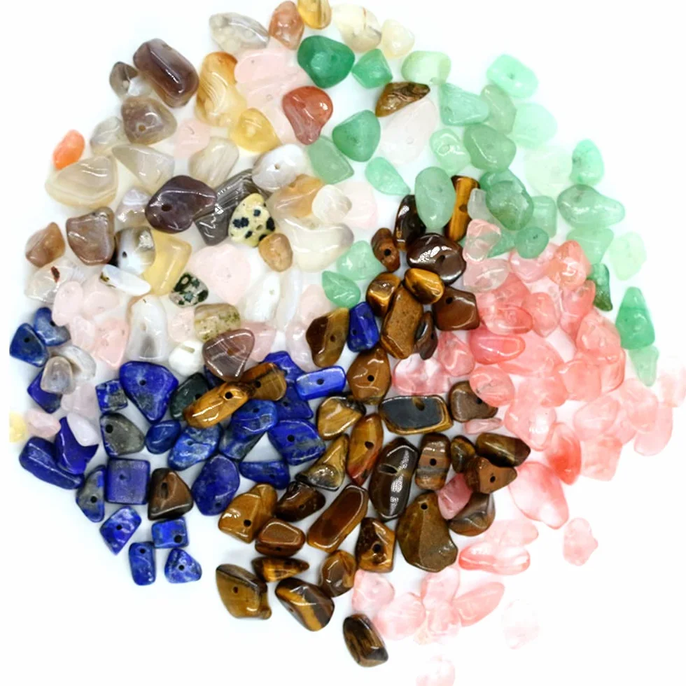 Naturalne nieregularne kamienie szlachetne, około 5 mm-8 mm odprysków kamienne koraliki z otworami, do tworzenia i dekoracji biżuterii DIY, 89 cm (unnakite)