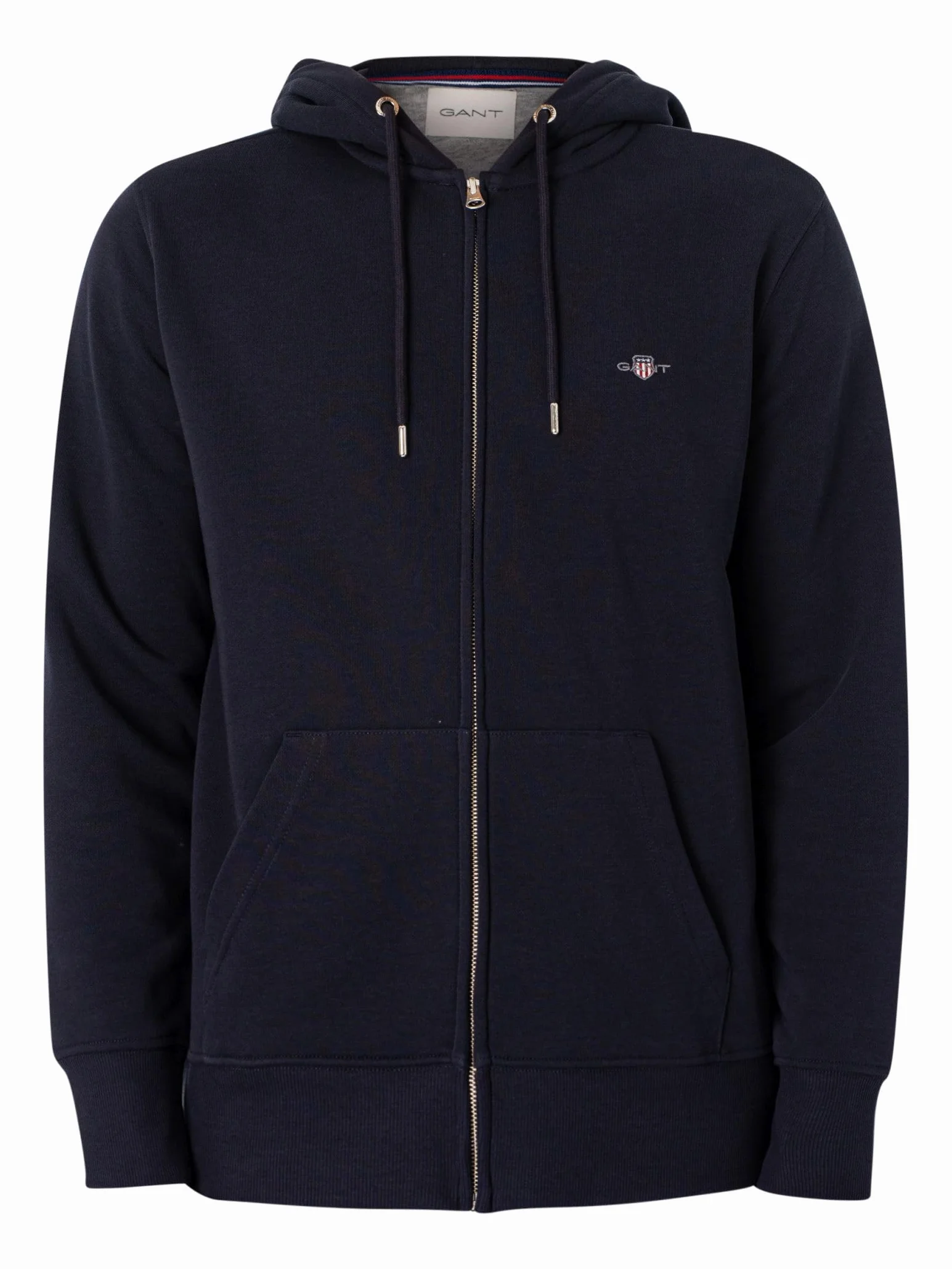 GANT Męska bluza z kapturem REG Shield Full Zip Hoodie bluza z kapturem, Evening Blue, standardowa, niebieski (Evening Blue)