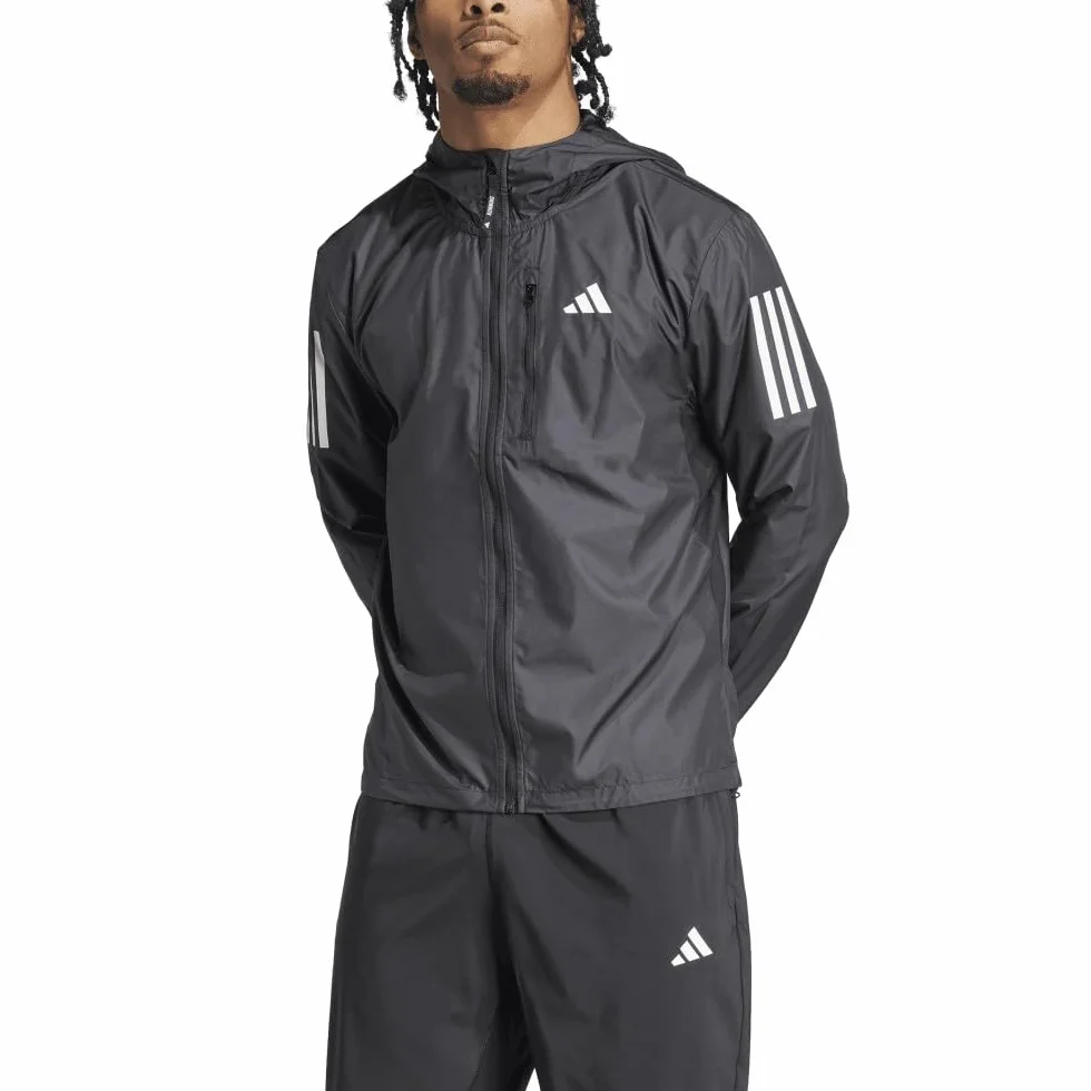 adidas Mężczyźni Own the Run Jacket, Black/White pocket, L