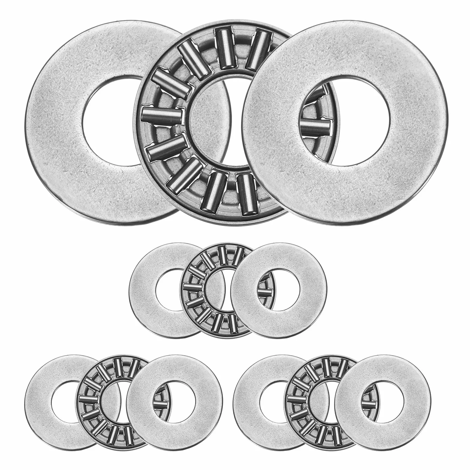 QUARKZMAN 4 zestawy łożysk igieł wzdłużnych AXK1024+2AS z podkładkami, 10x24x4mm chromowane łożysko igiełkowe ze stali P5 (ABEC 5)