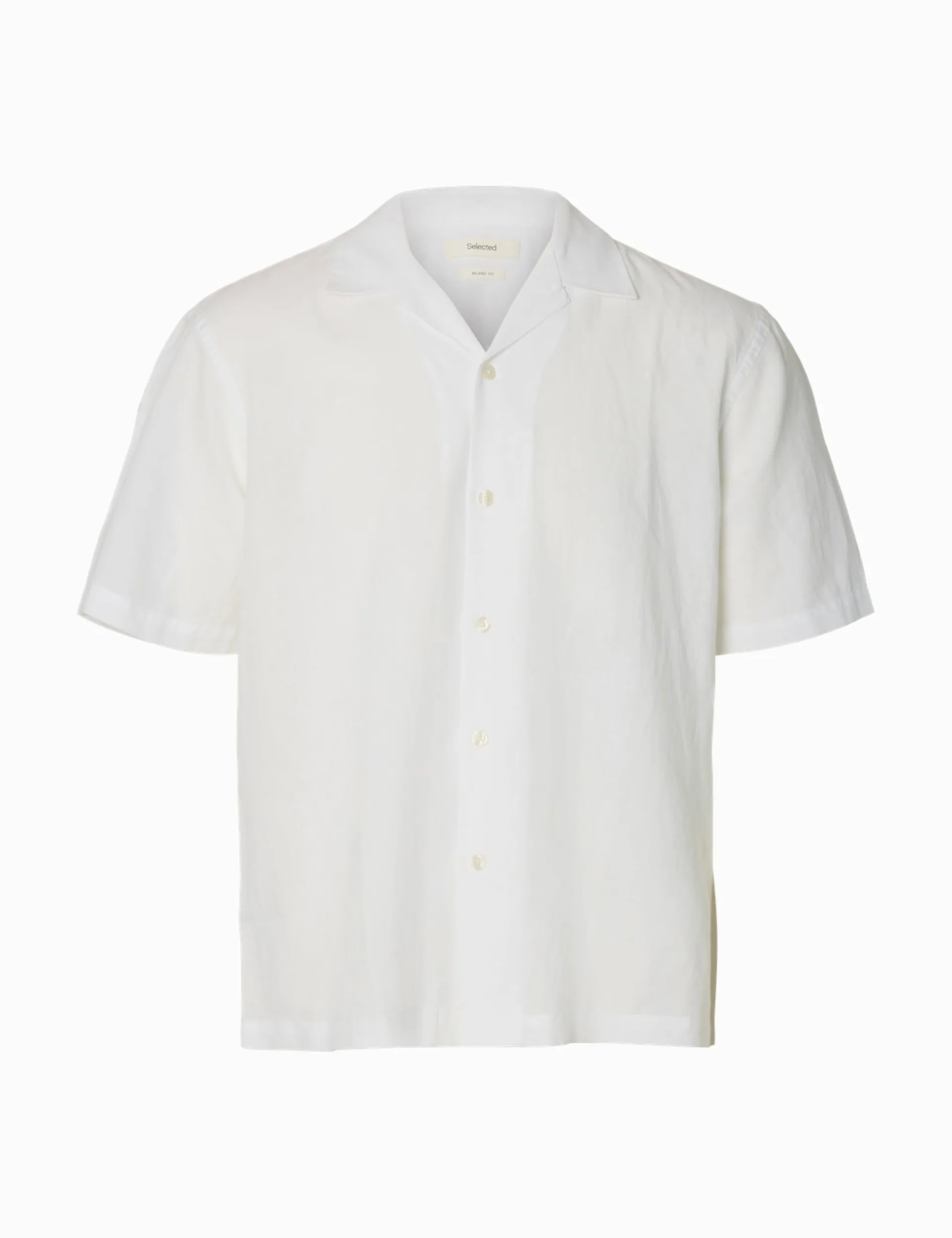 Linenblend Ss Shirt Res Noos, Bright White, XL