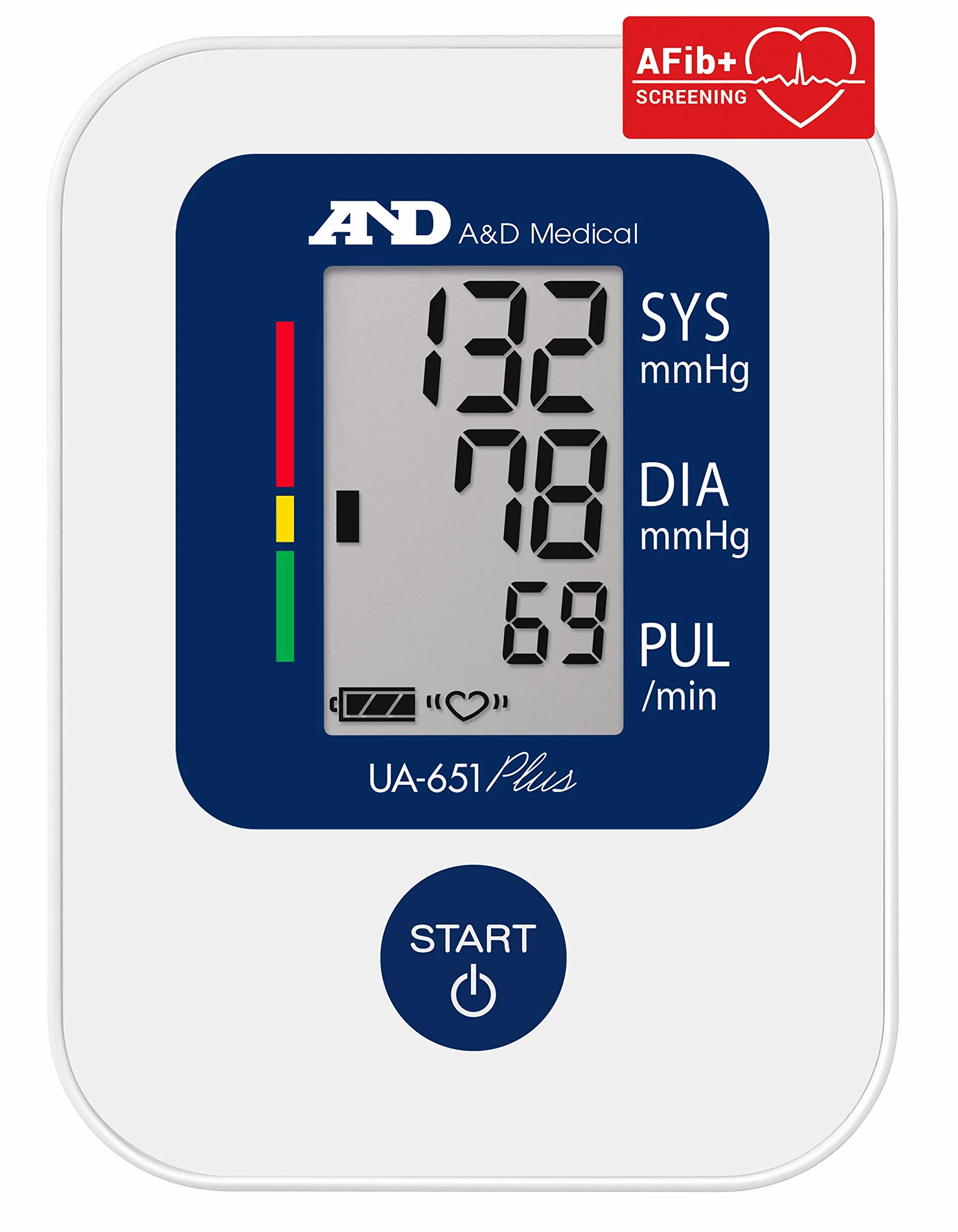 A&D Medical UA-651 Plus, Sfigmomanometr z Wykrywaniem Migotania Przedsionków, Biały
