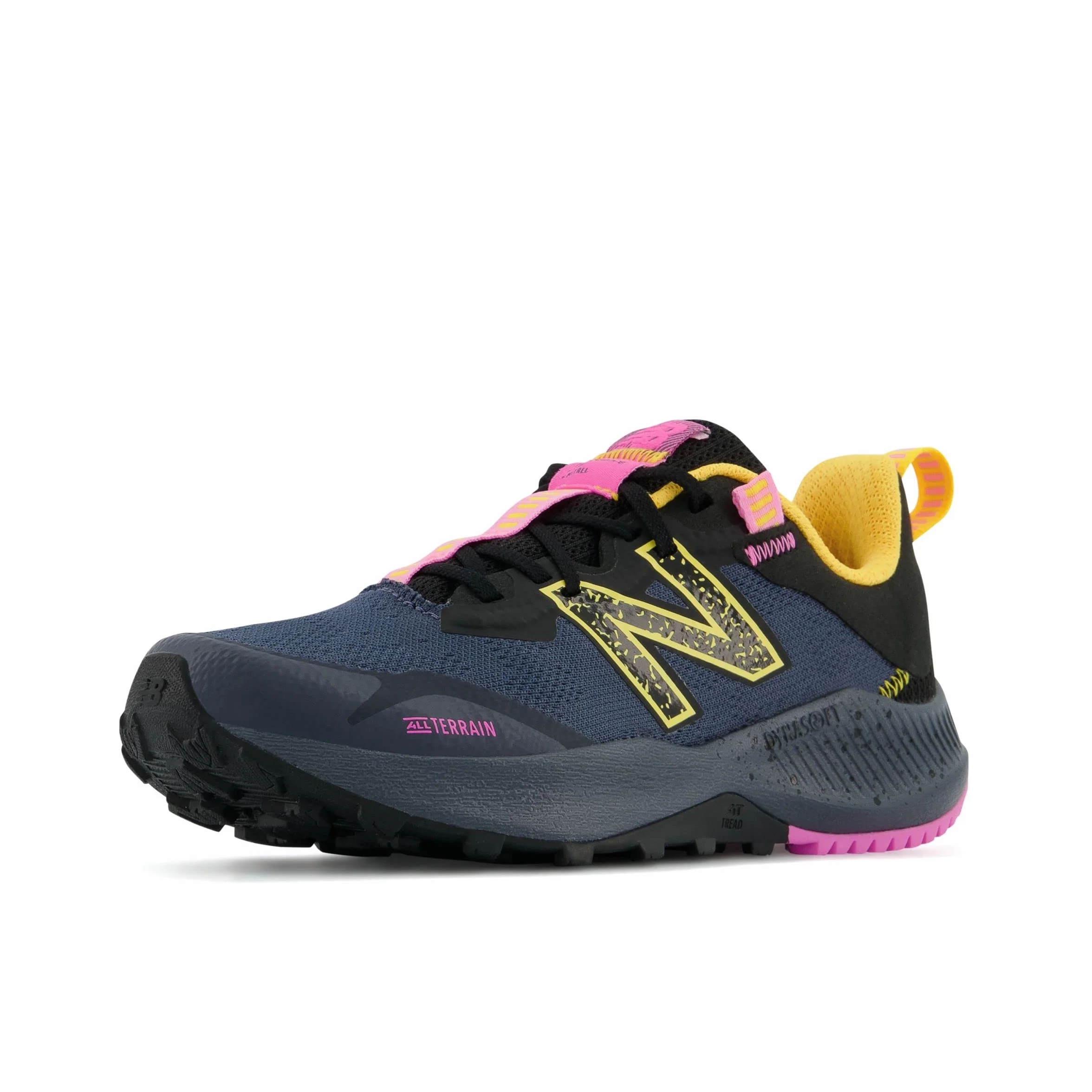 New Balance DynaSoft Nitrel V4 Trail Running Shoe, Thunder/Vibrant Apricot/Eclipse, 7 US Unisex Big Kid