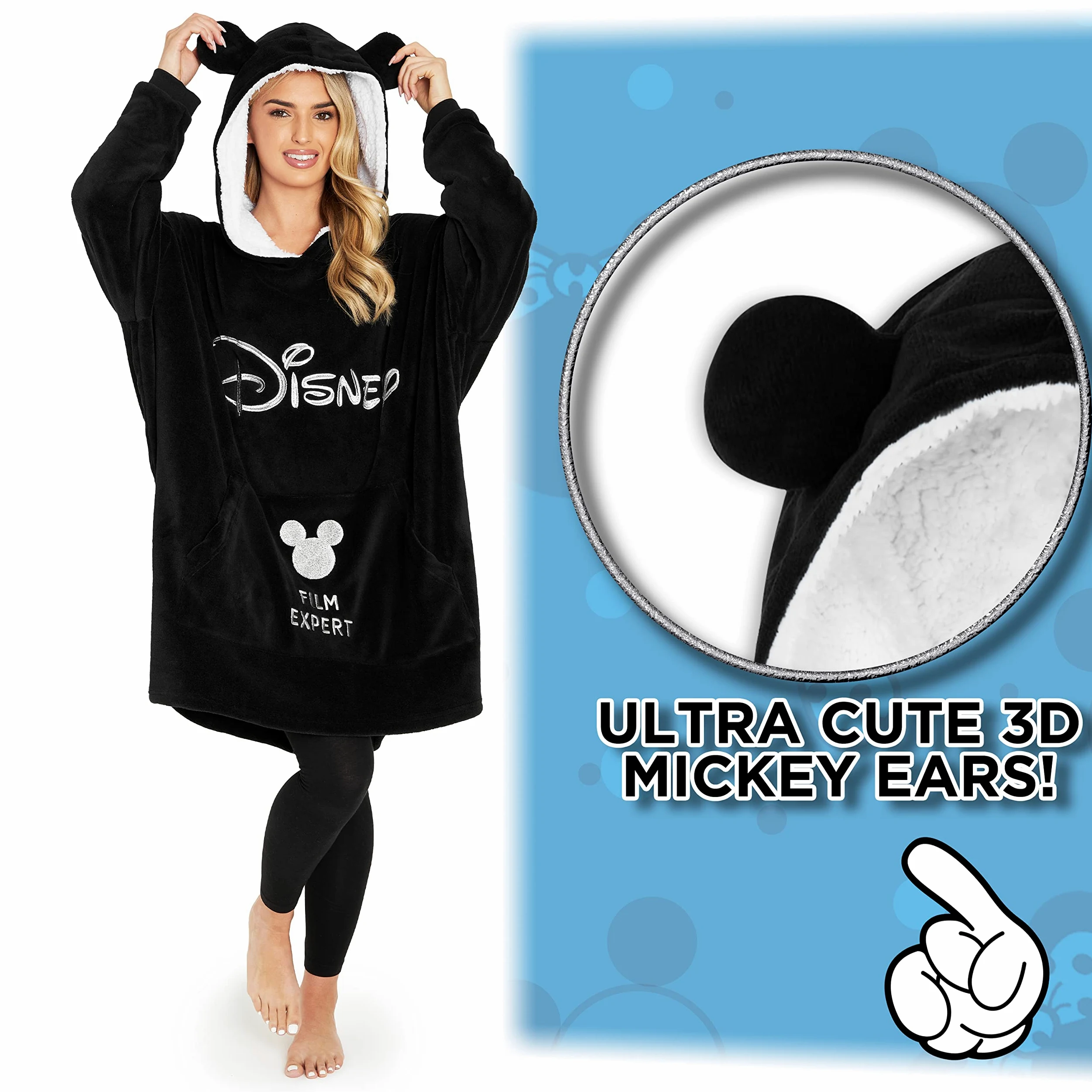 Disney Bluzy Damskie, Oversizowa Bluza z Kapturem, Prezenty Minnie i Mickey